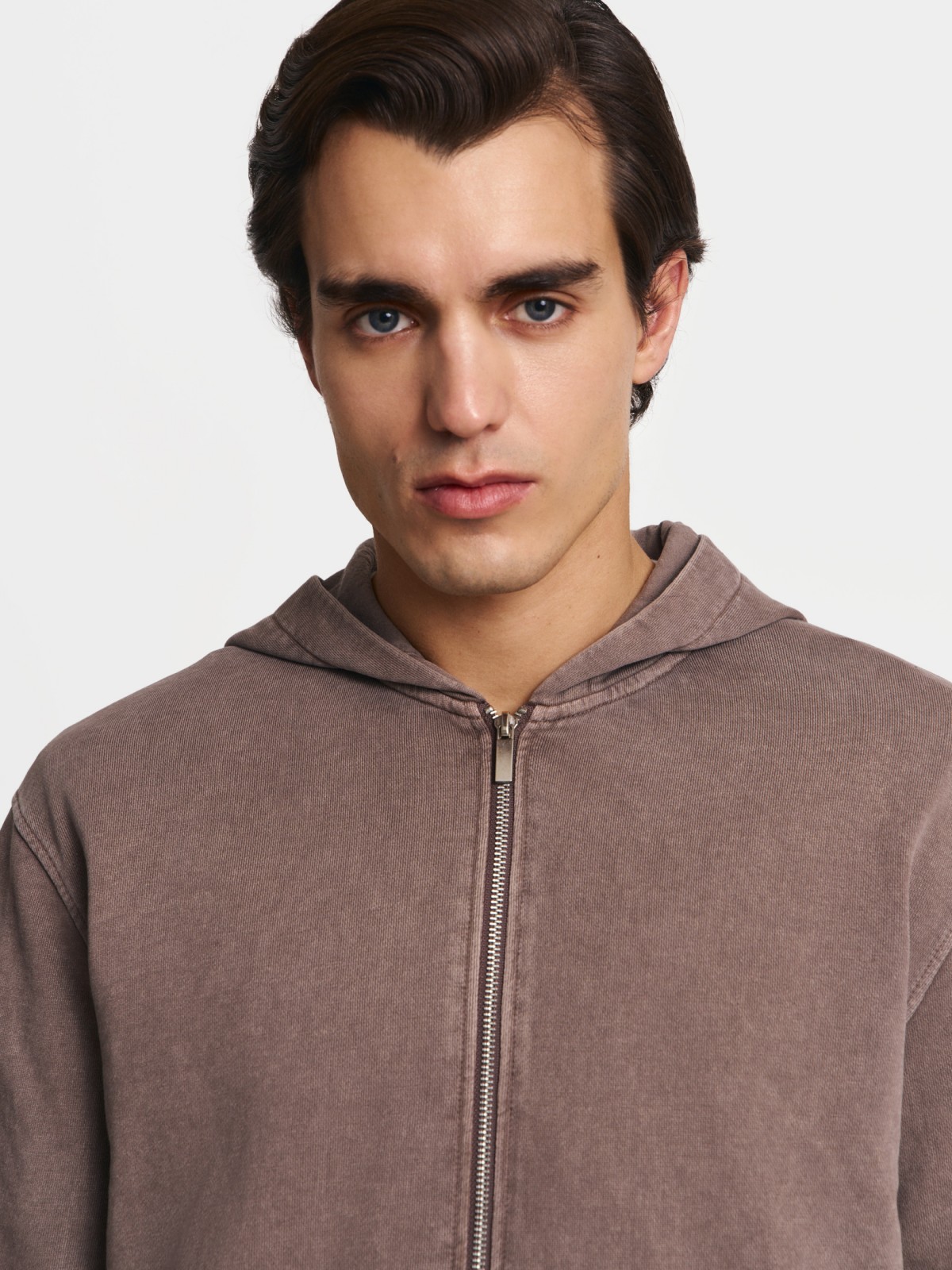 Трикотажная толстовка из хлопка с капюшоном