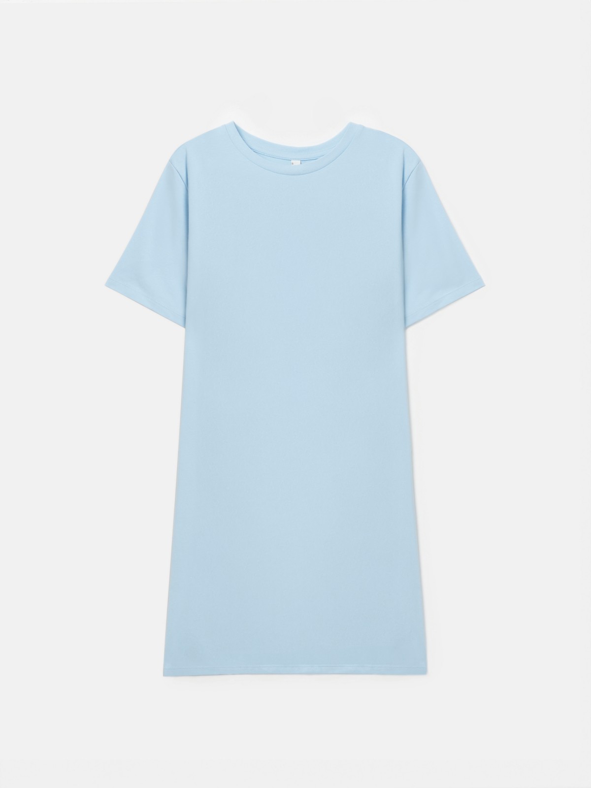 Платье-футболка мини из хлопка с коротким рукавом