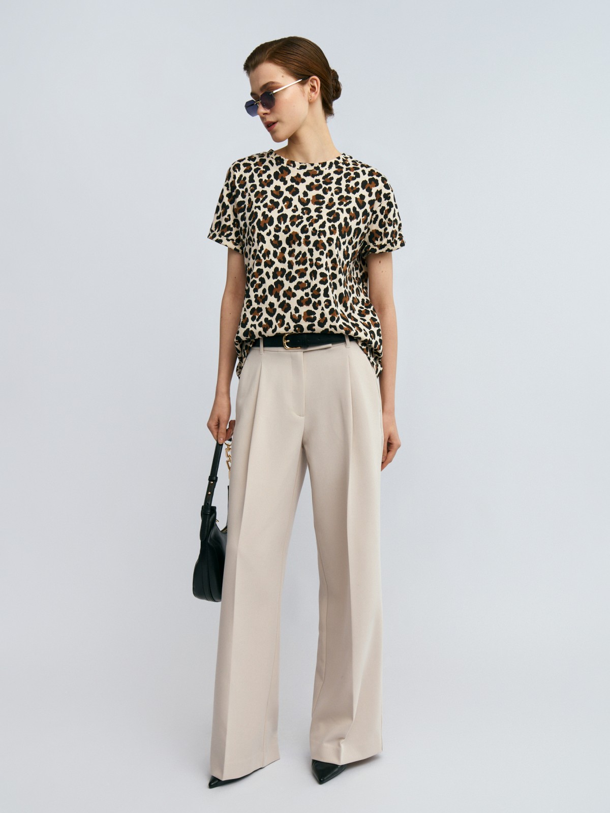 Футболка из хлопка с леопардовым принтом