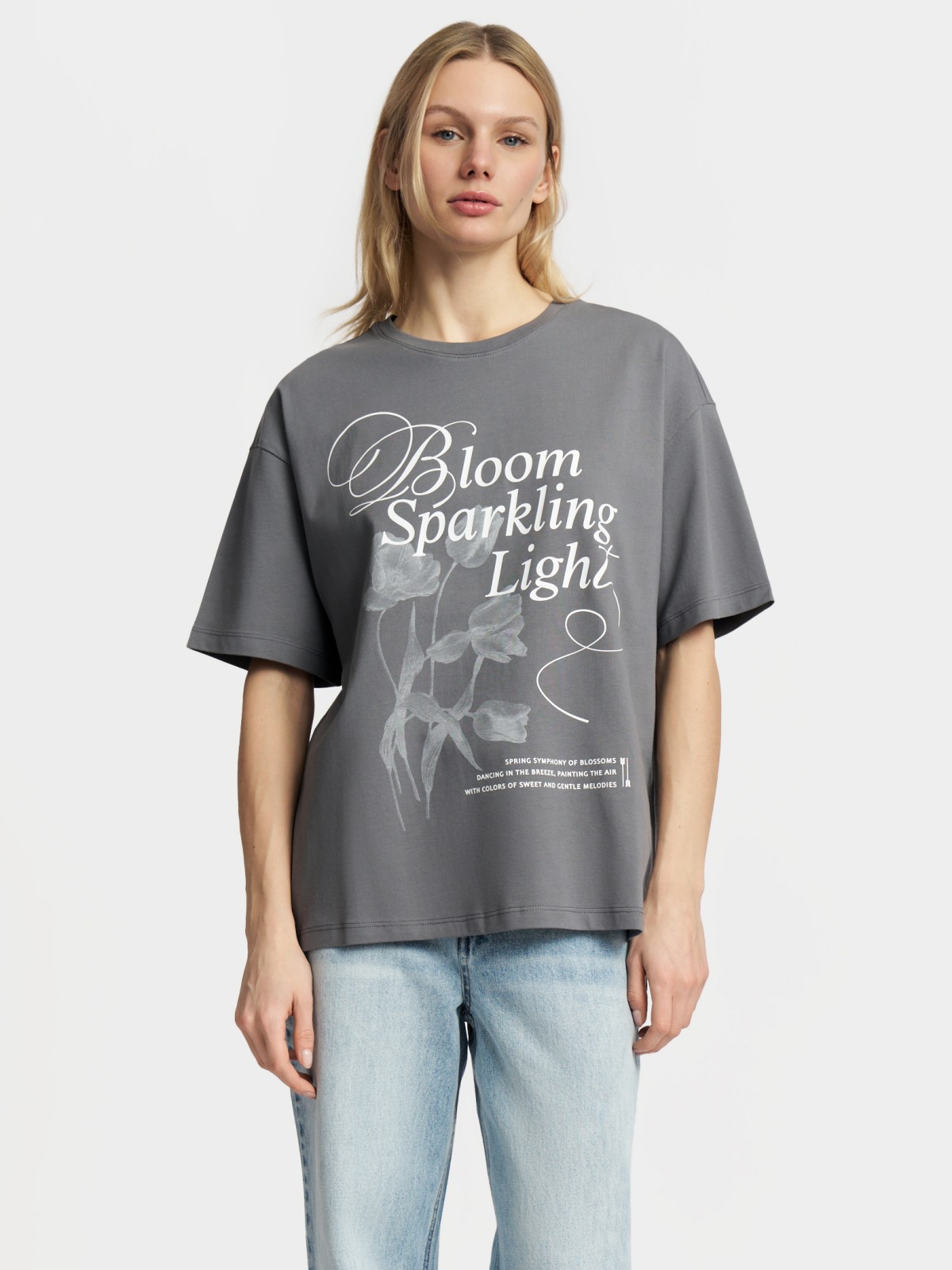 Футболка оверсайз из хлопка с принтом