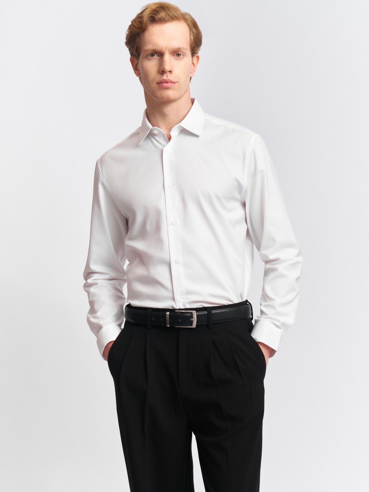 Офисная рубашка с длинным рукавом