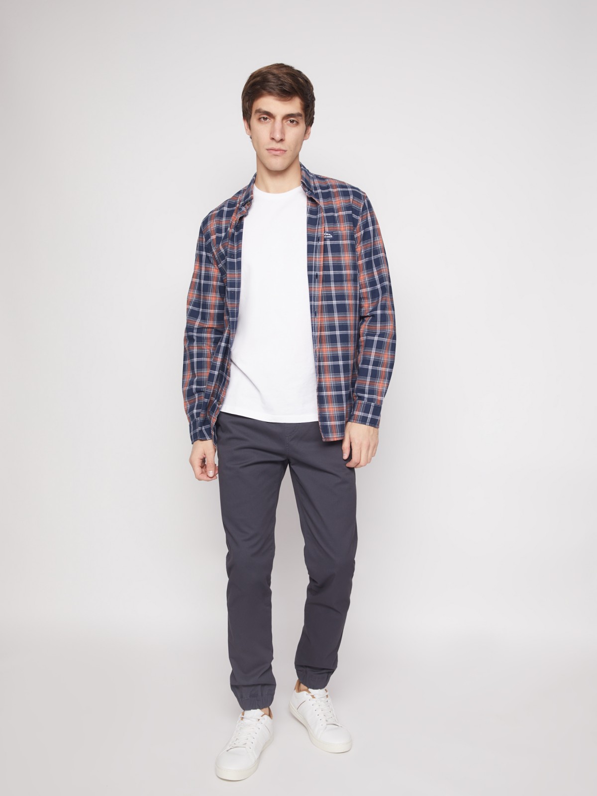 Рубашка в клетку с длинным рукавом