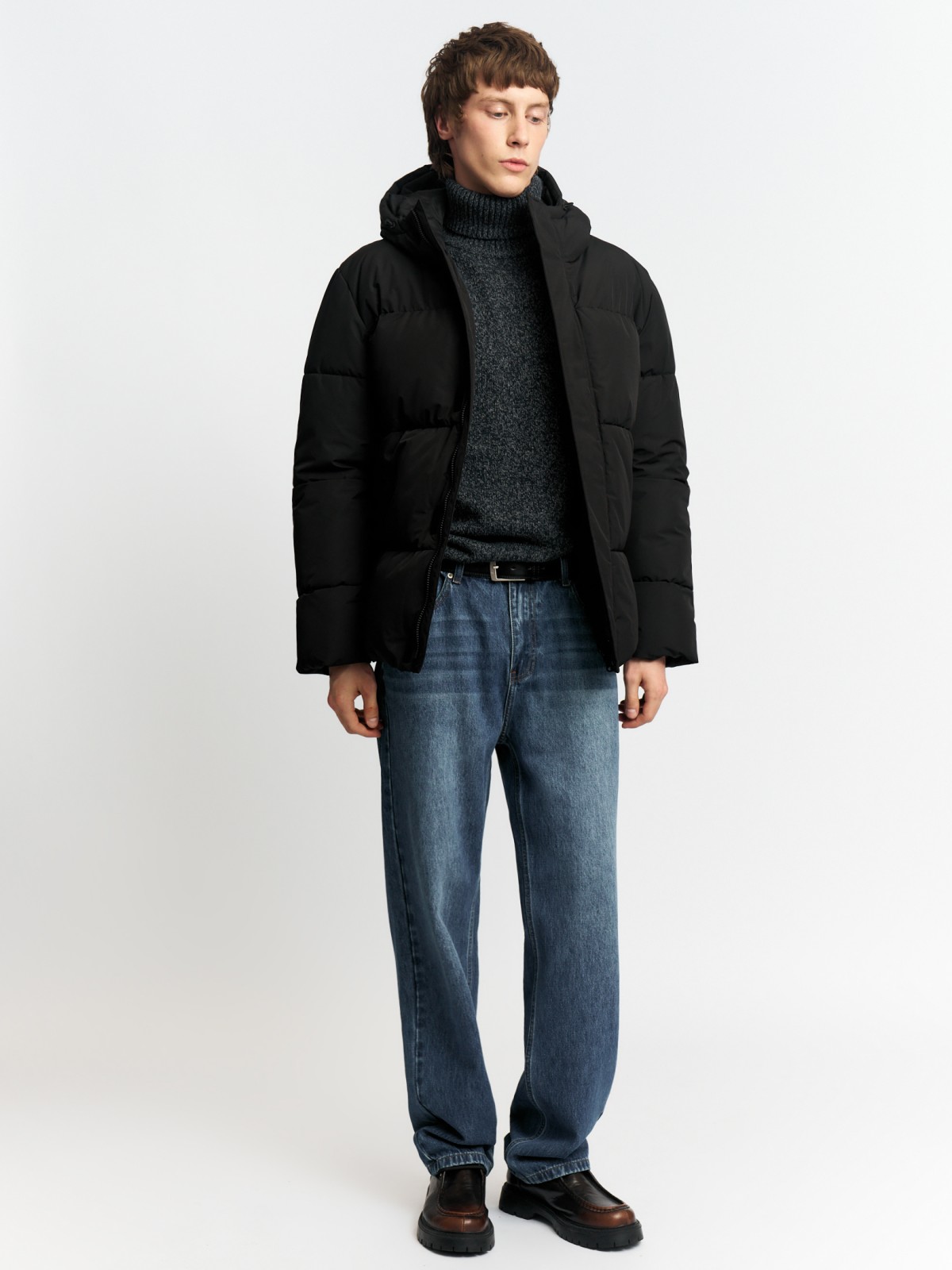 Тёплая стёганая куртка с капюшоном