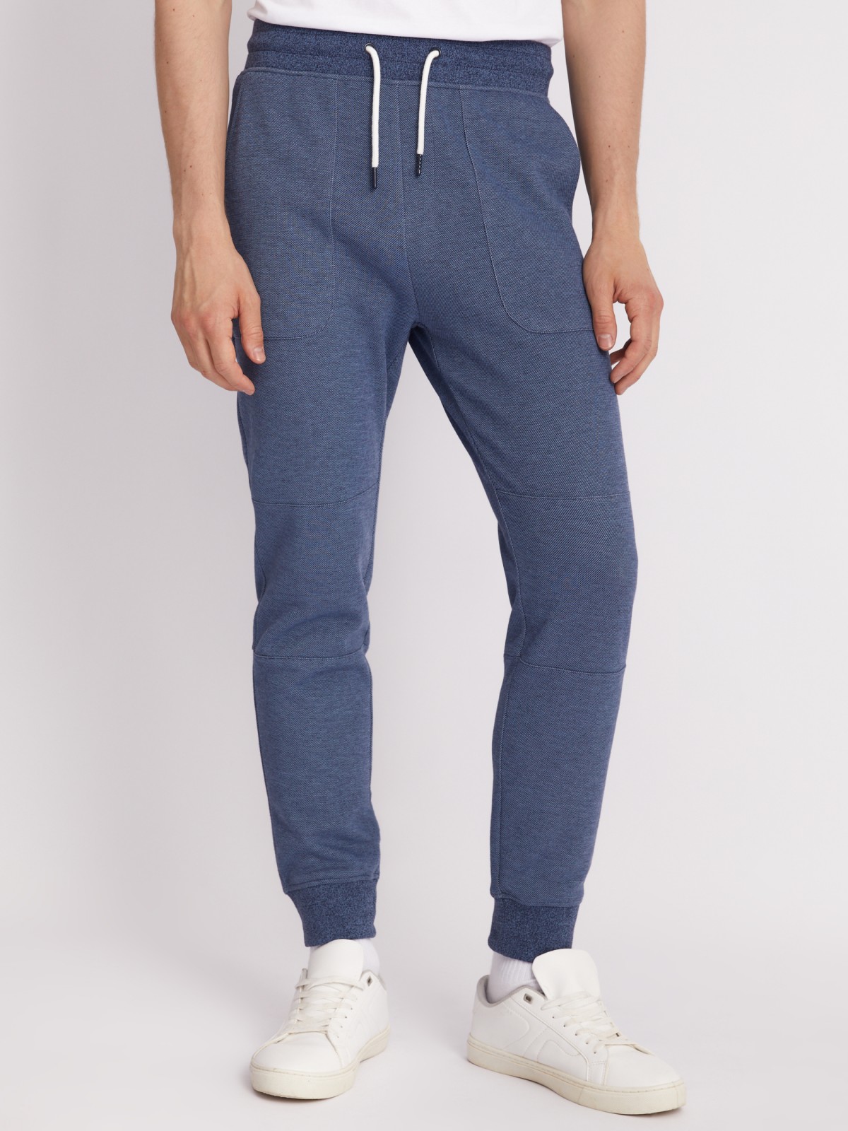 Трикотажные брюки-джоггеры в спортивном стиле zolla 213317604053, цвет голубой, размер S - фото 2