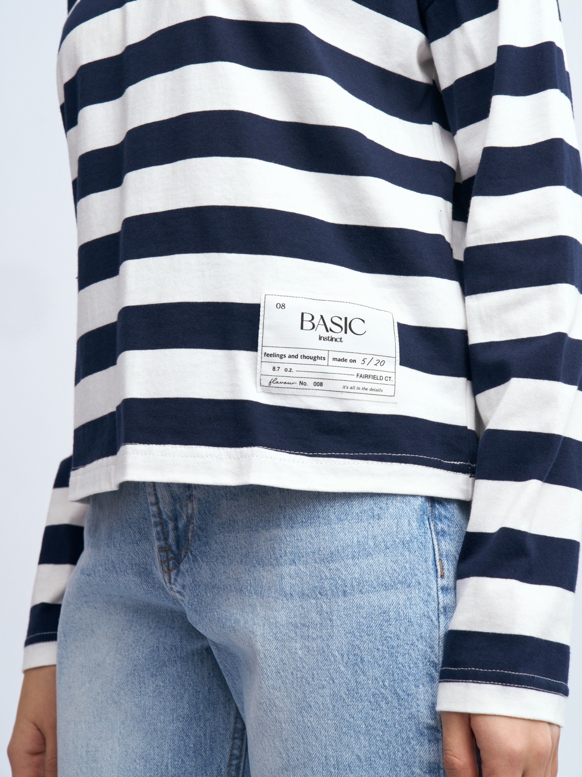 Лонгслив-тельняшка с узором в полоску из хлопка