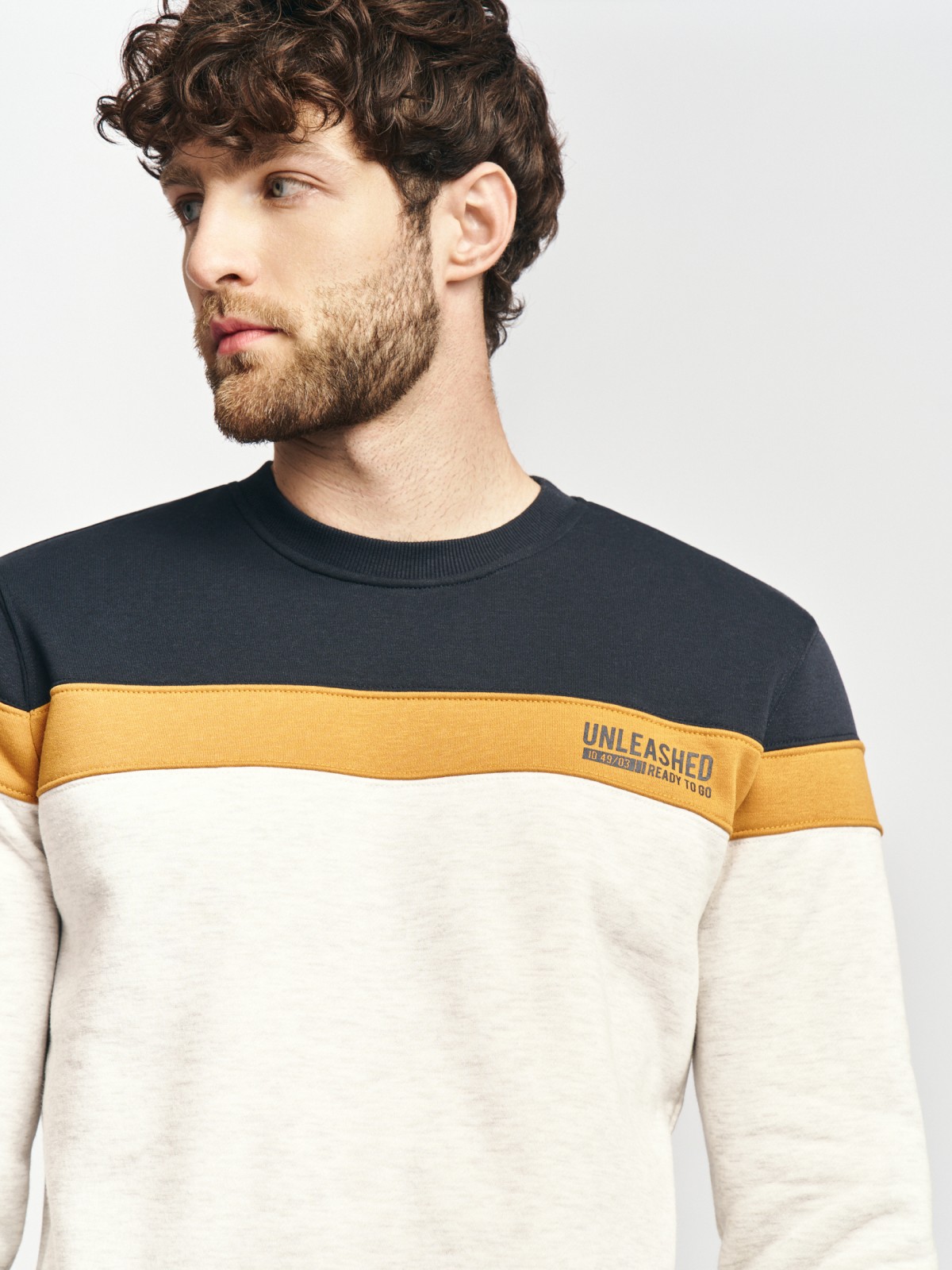 Утеплённый свитшот прямого кроя с начёсом