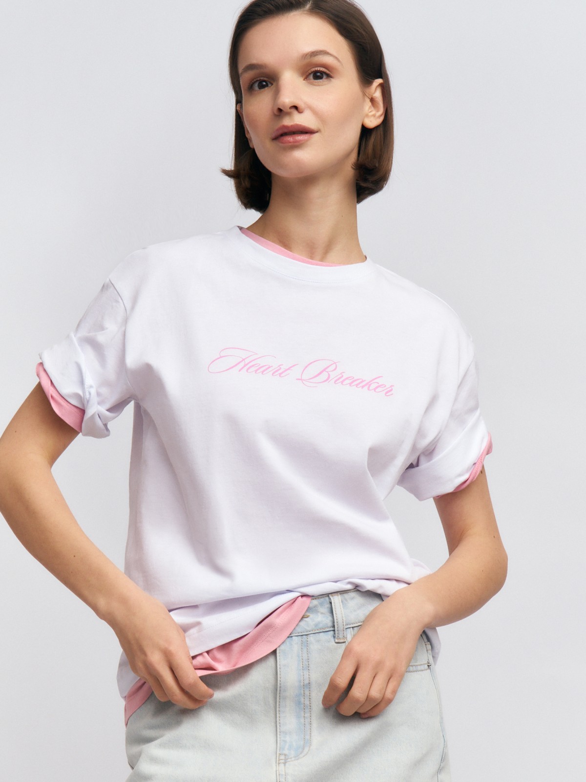 Футболка из хлопка с надписью