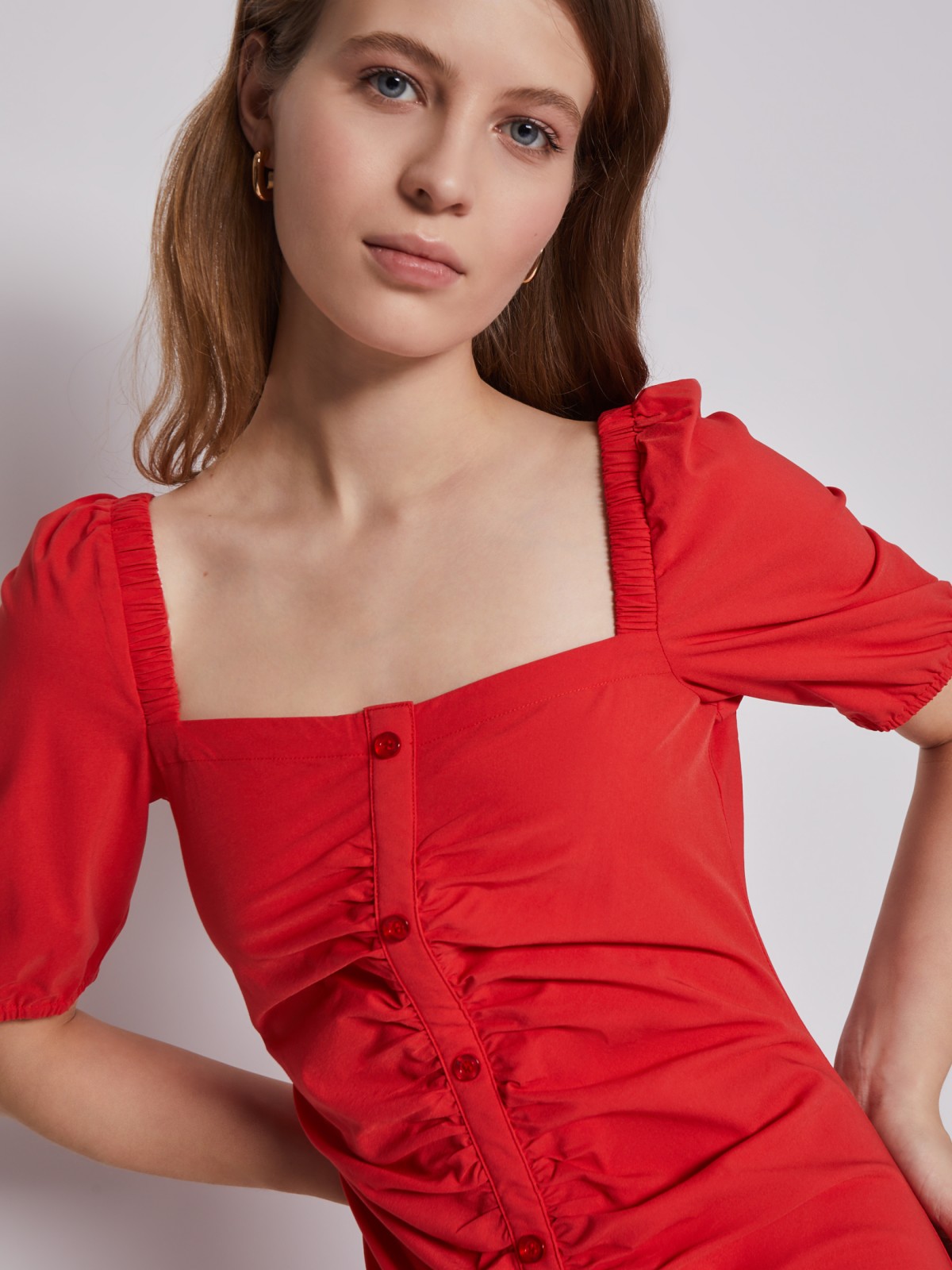 Платье zolla 22324824Y021, цвет красный, размер XXS - фото 3