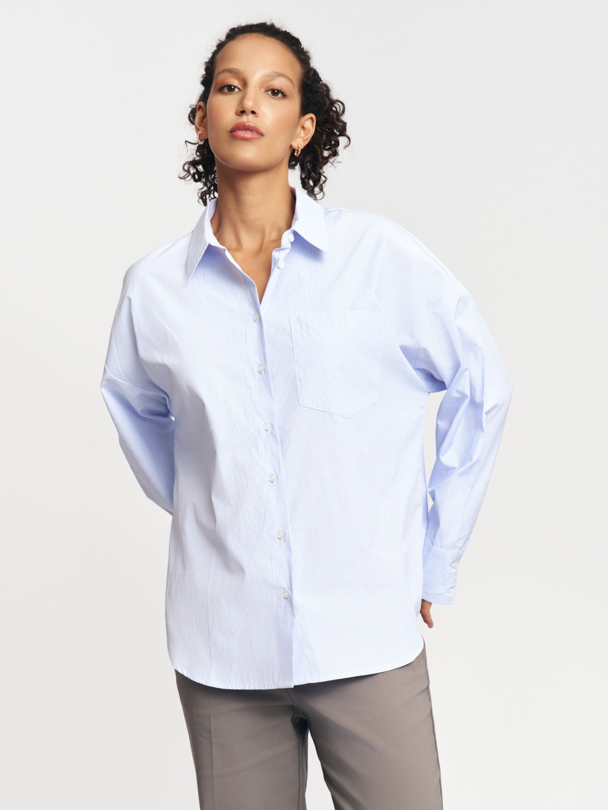 Рубашка свободного силуэта в полоску