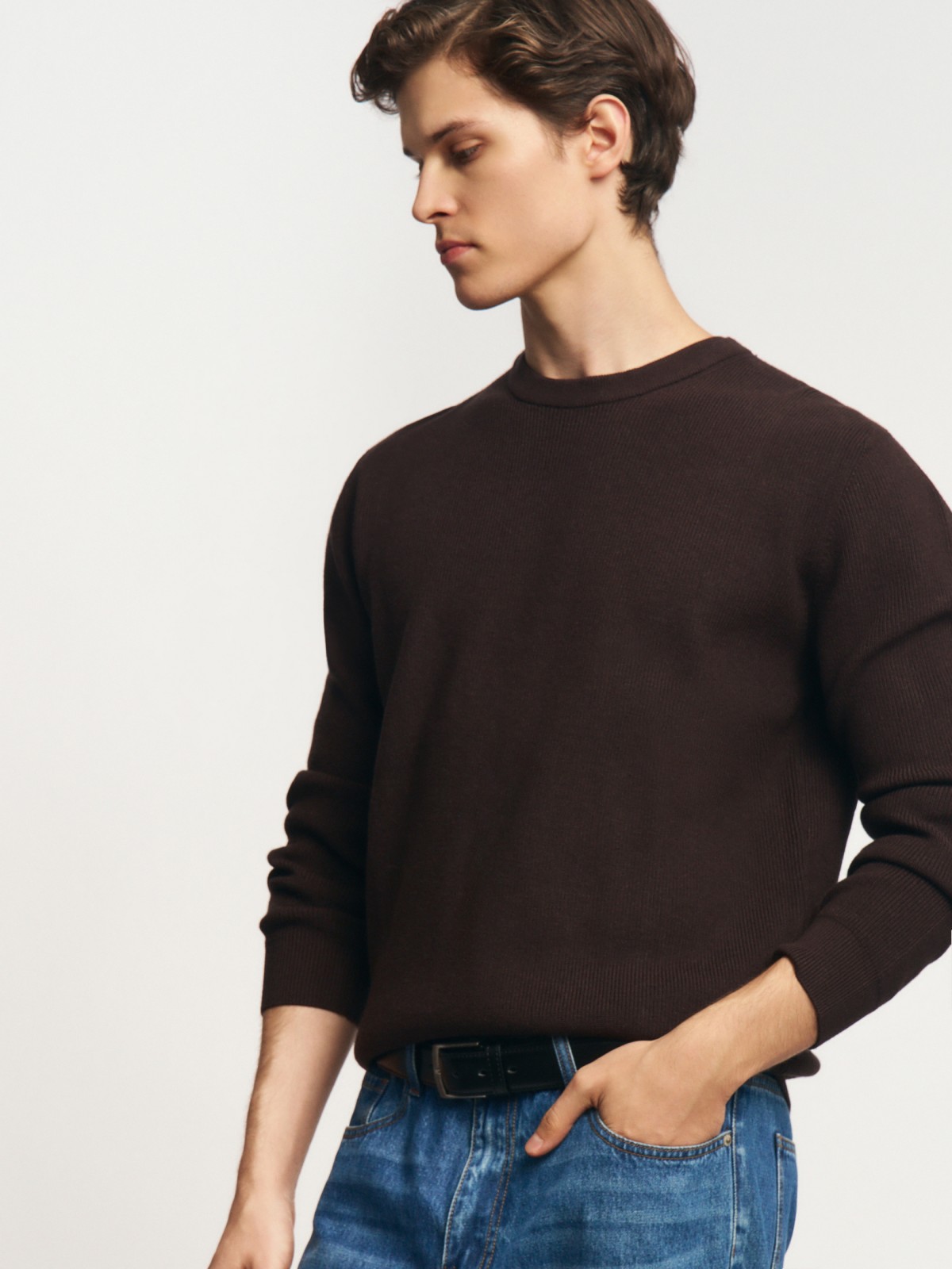 Трикотажный джемпер с длинным рукавом