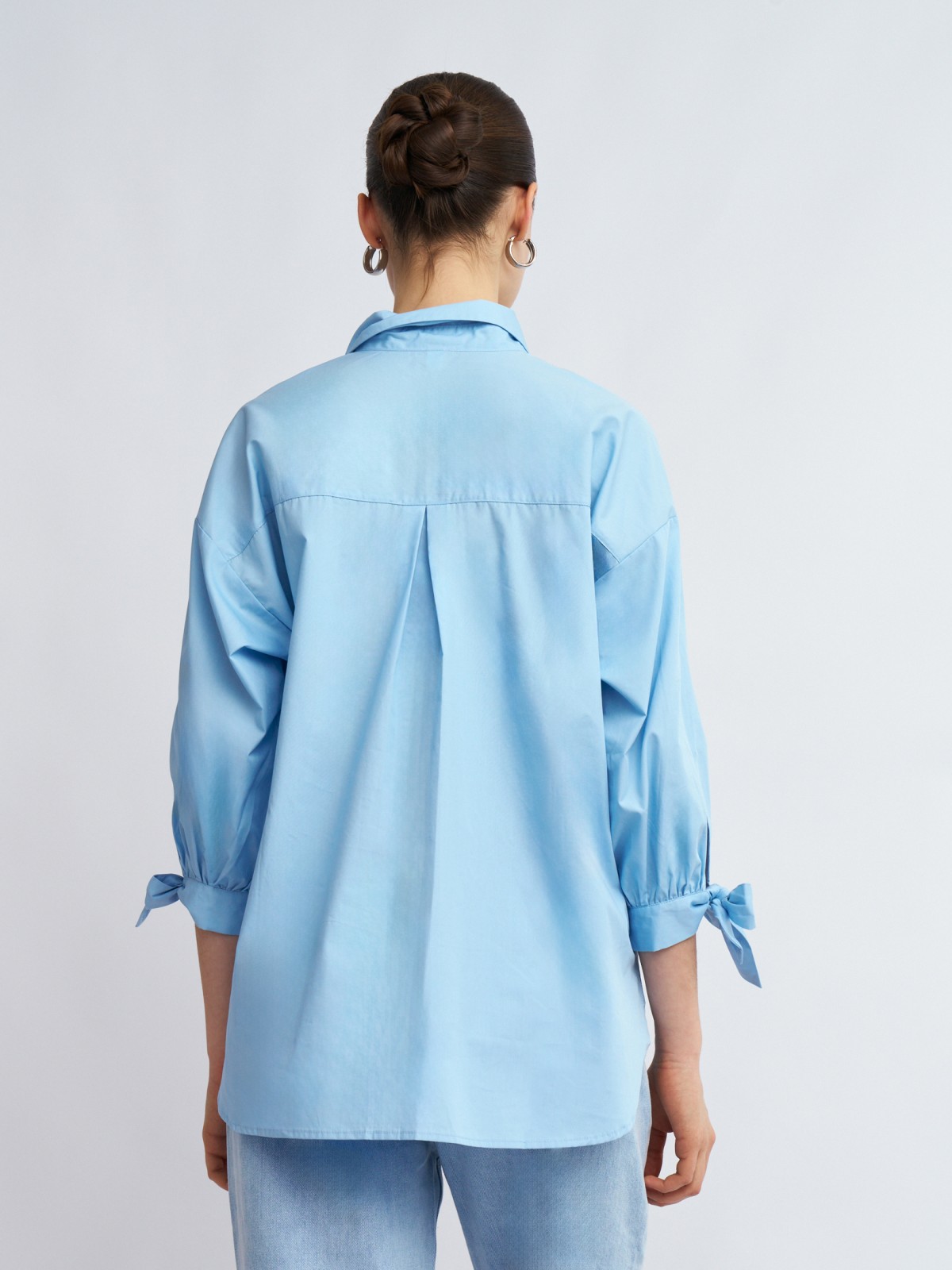 Рубашка из хлопка с акцентными манжетами