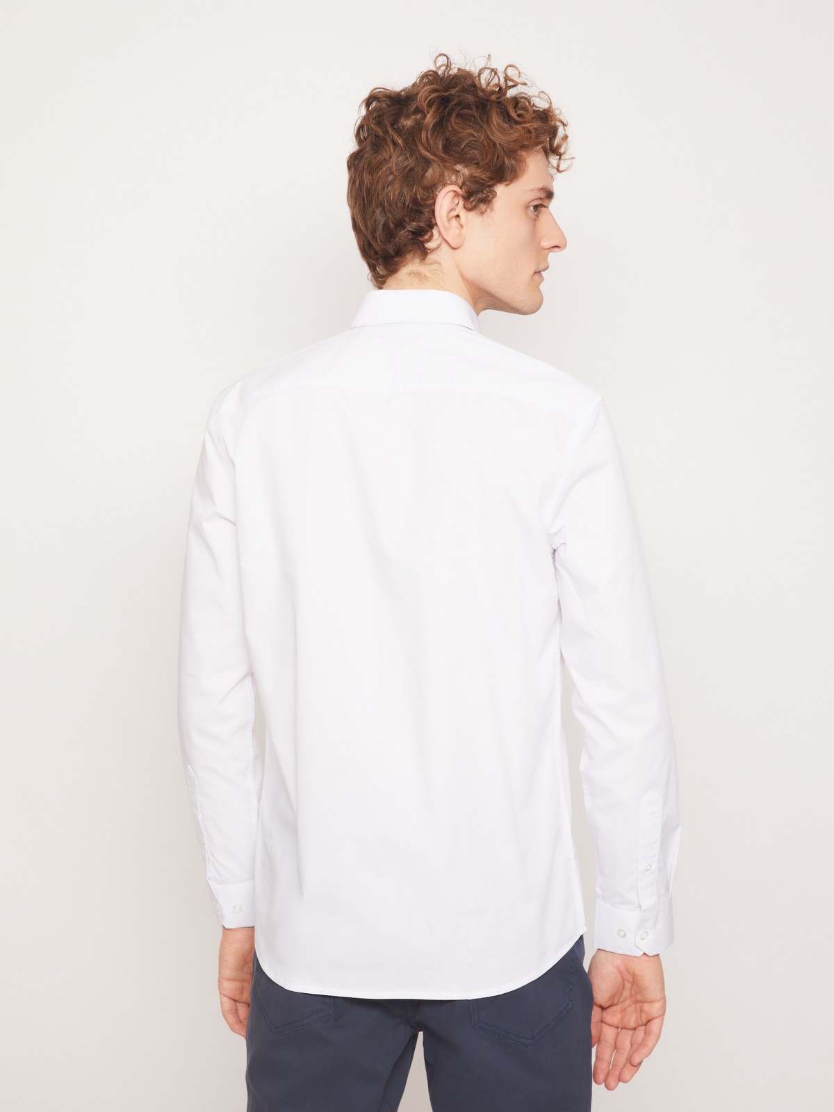 Рубашка полуприлегающего силуэта zolla 01131217Y022, цвет белый, размер XS - фото 6