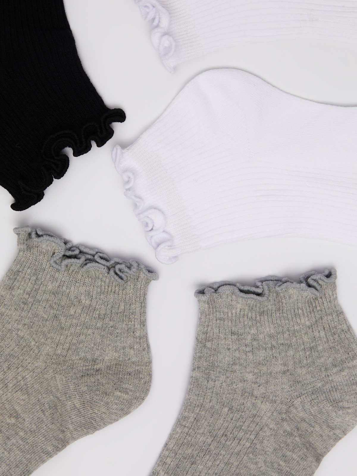 Набор укороченных носков (3 пары в комплекте) zolla 024139962025, цвет черный, размер 23-25 - фото 2