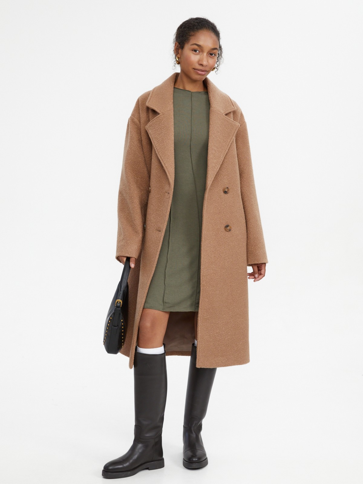 Длинное оверсайз пальто без утеплителя