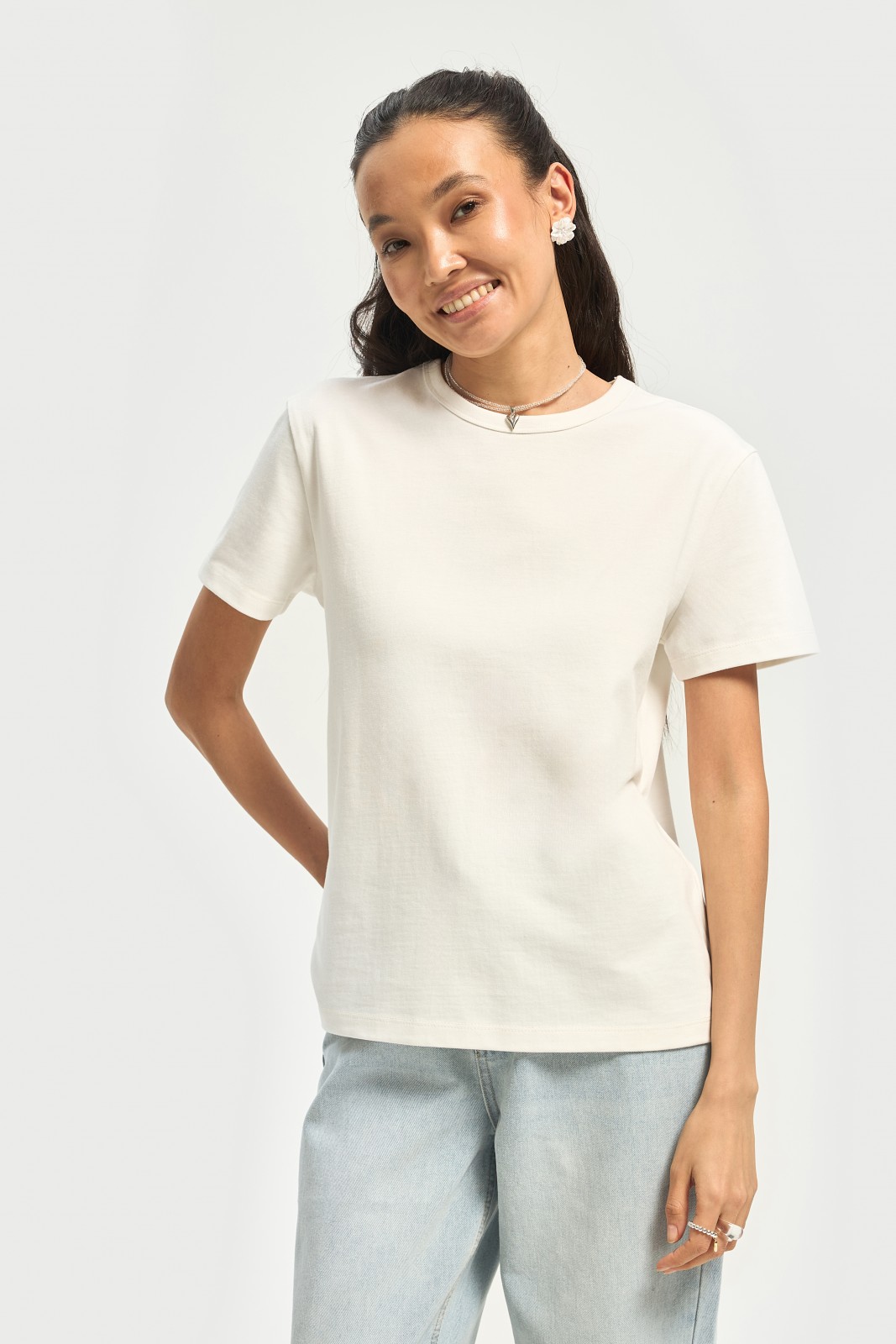 Футболка из хлопка однотонная