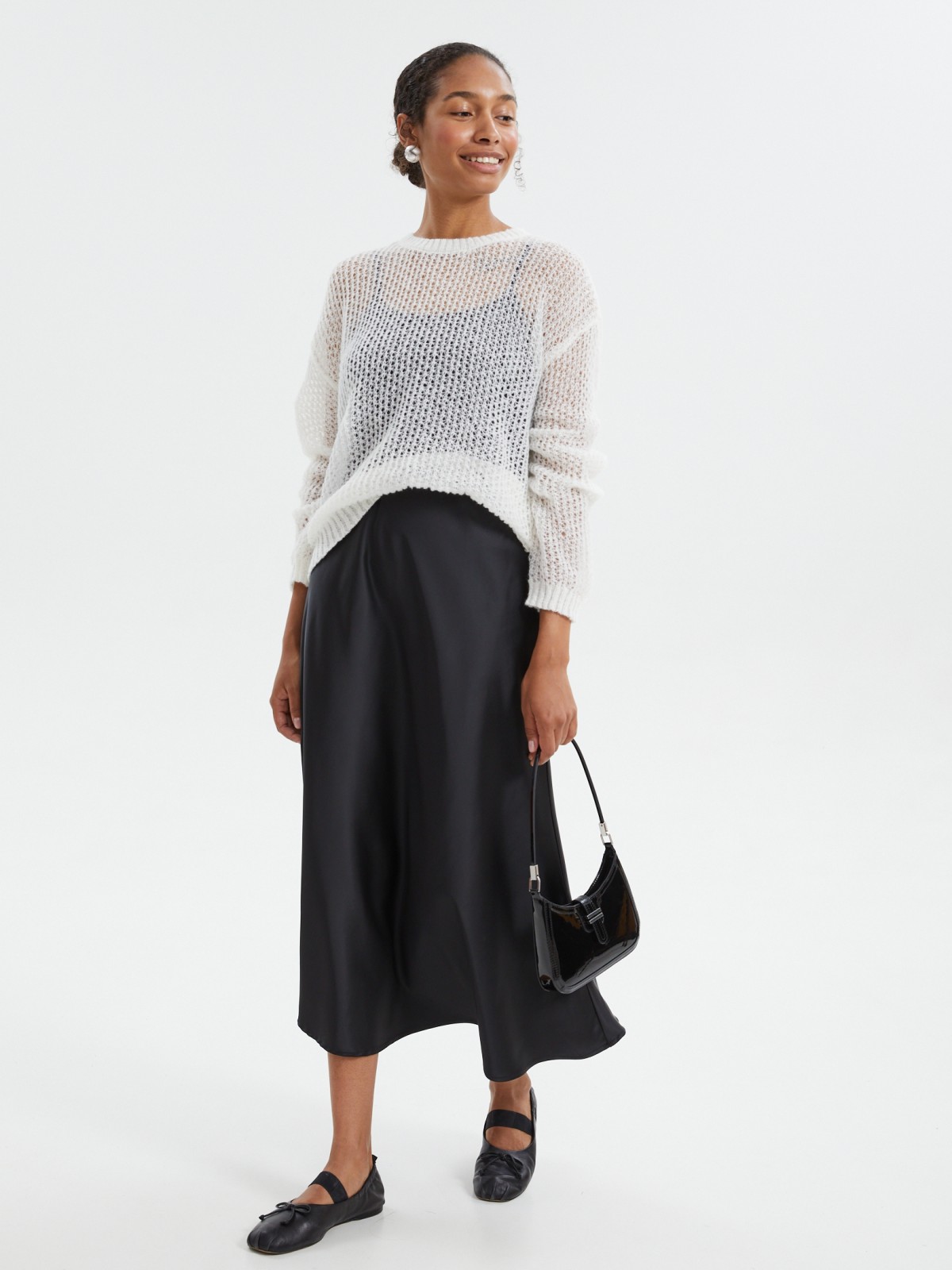 Ажурный вязаный джемпер