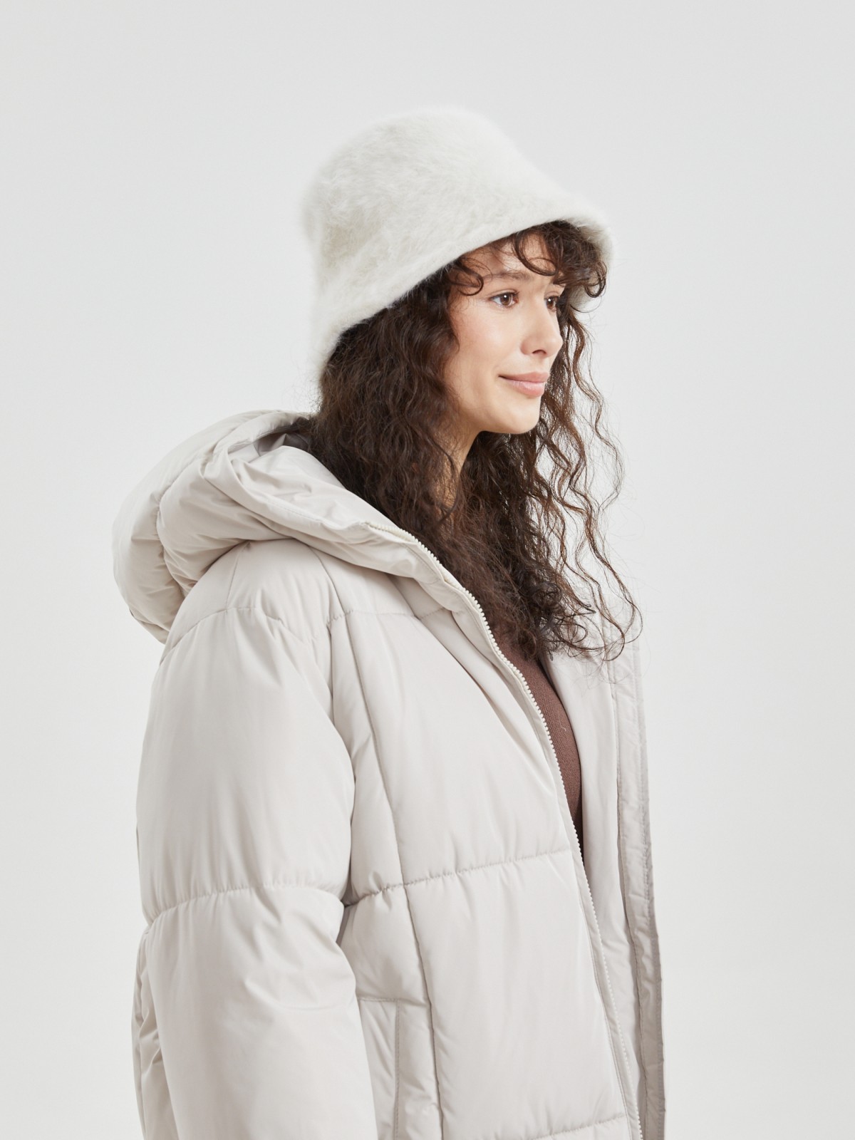 Панама из пушистого вязаного трикотажа