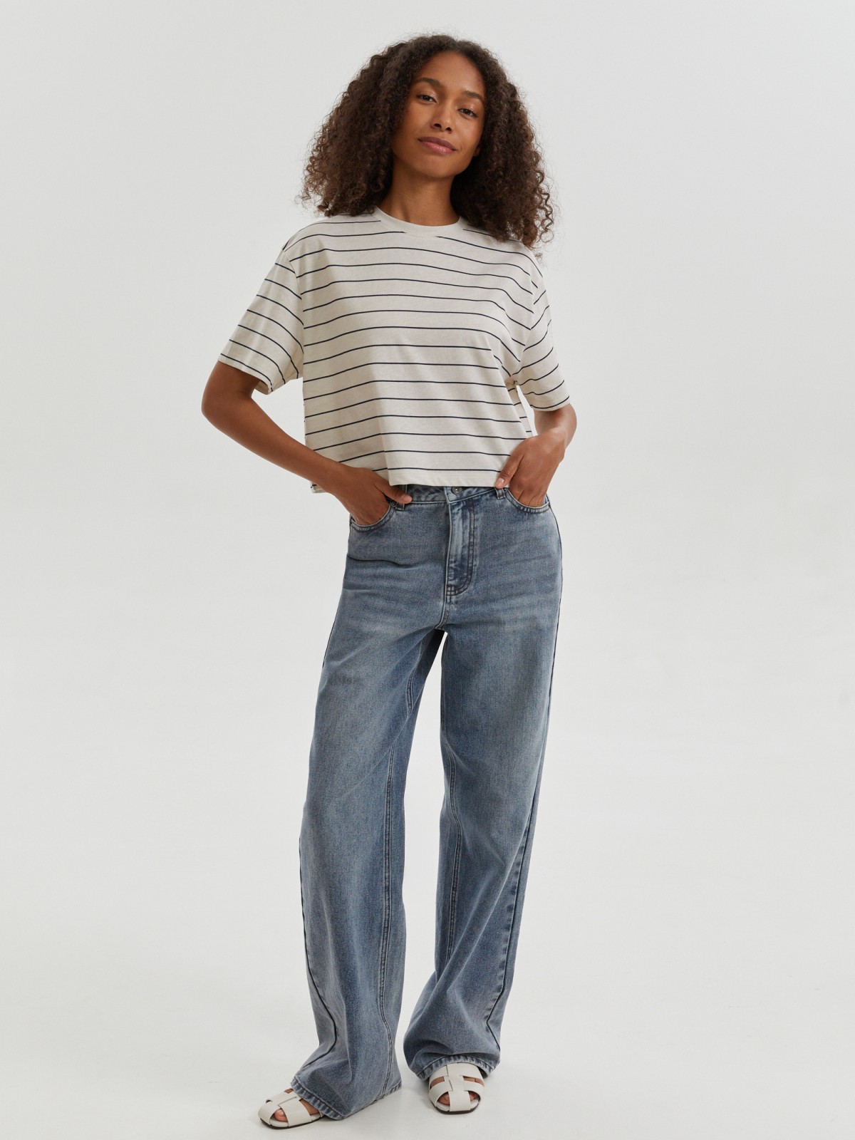 Футболка-топ из хлопка в полоску