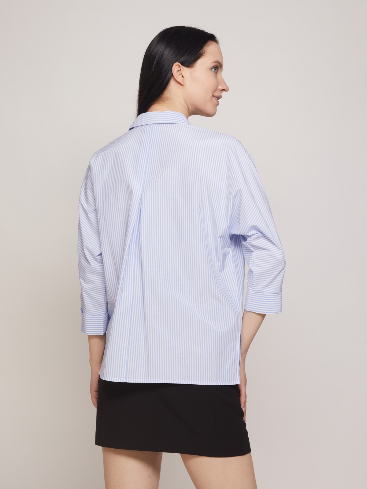 Рубашка в тонкую полоску zolla 221311159133, цвет светло-голубой, размер XS - фото 6