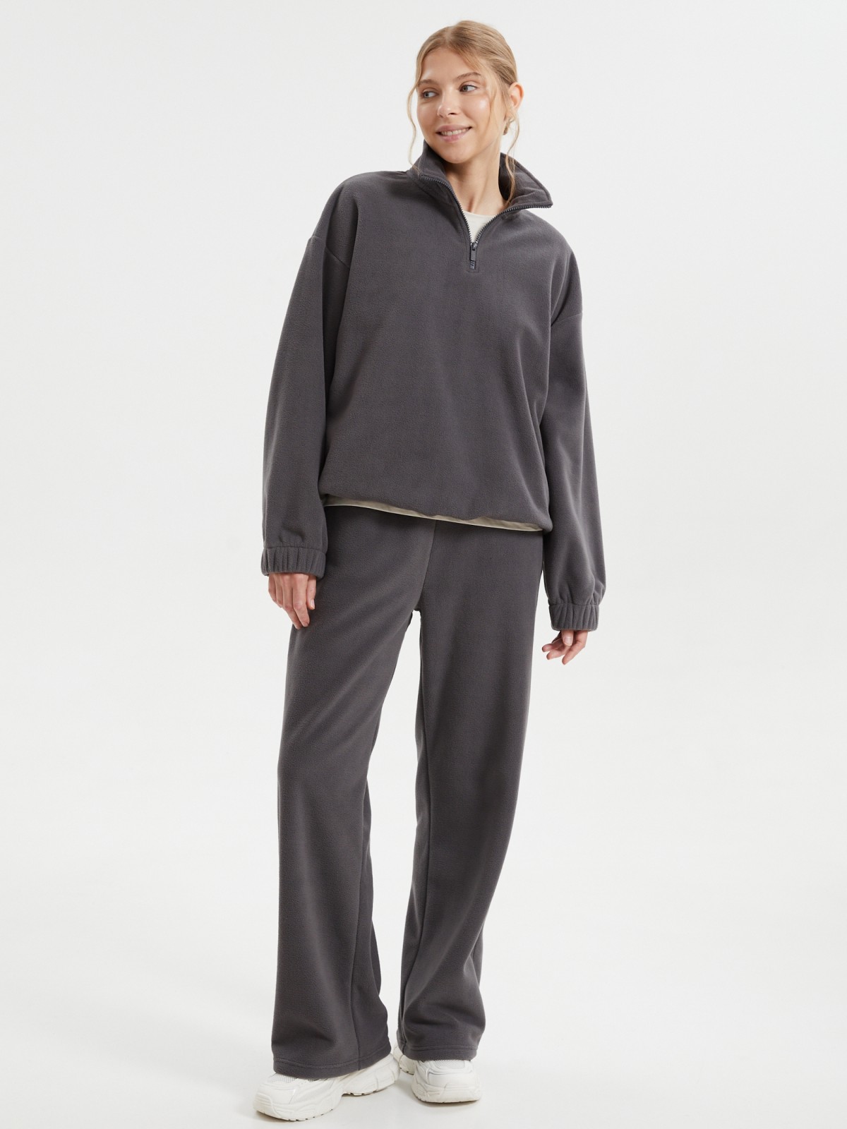 Свитшот из флиса с горлом на молнии