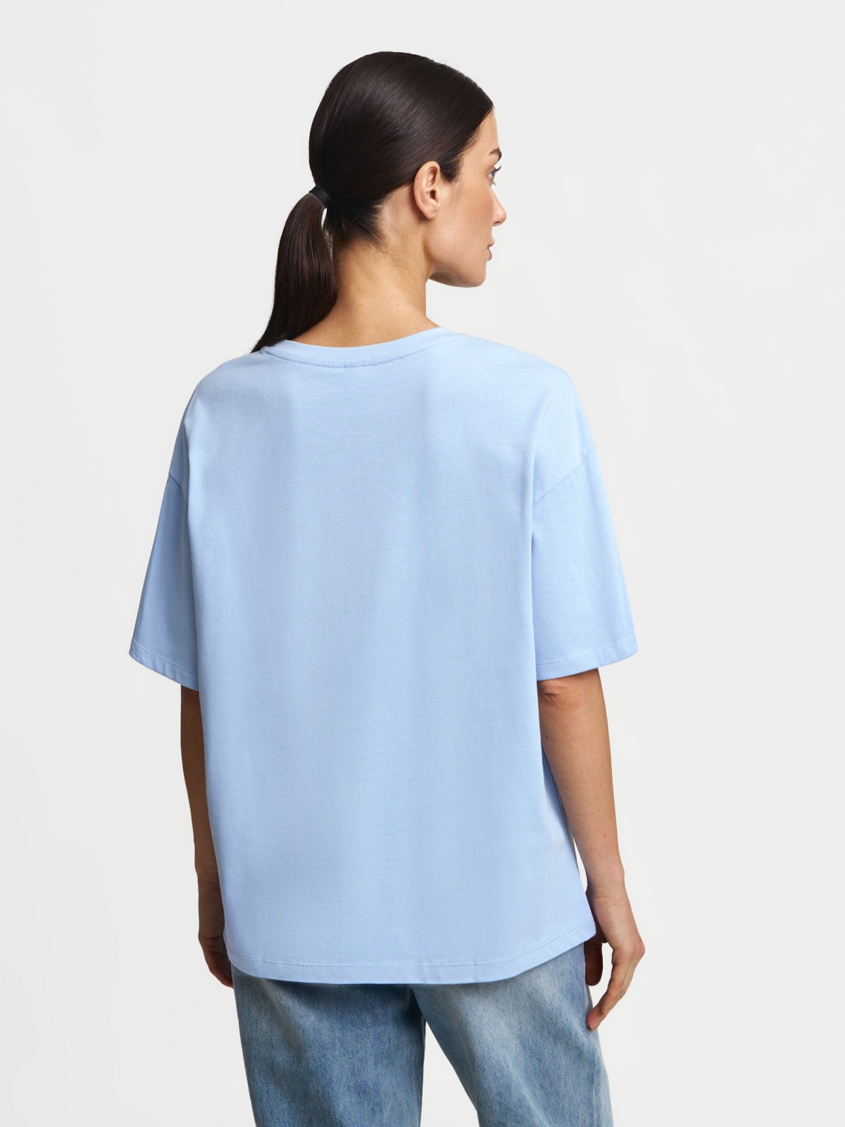 Футболка оверсайз из хлопка однотонная