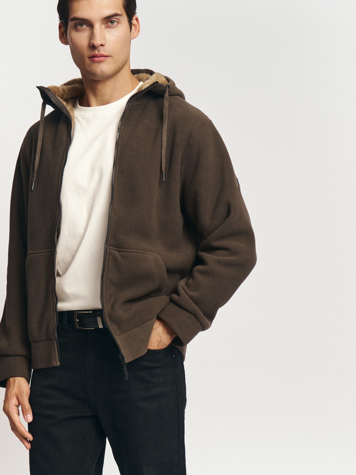 Утеплённая флисовая толстовка с экомехом на подкладке