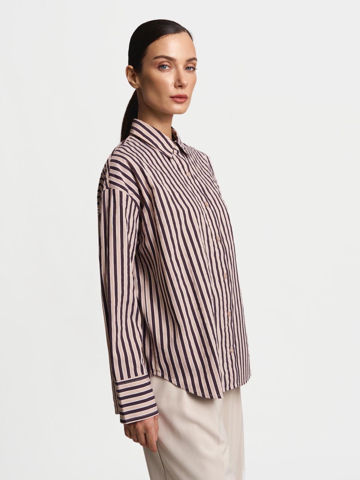 Рубашка свободного фасона в полоску