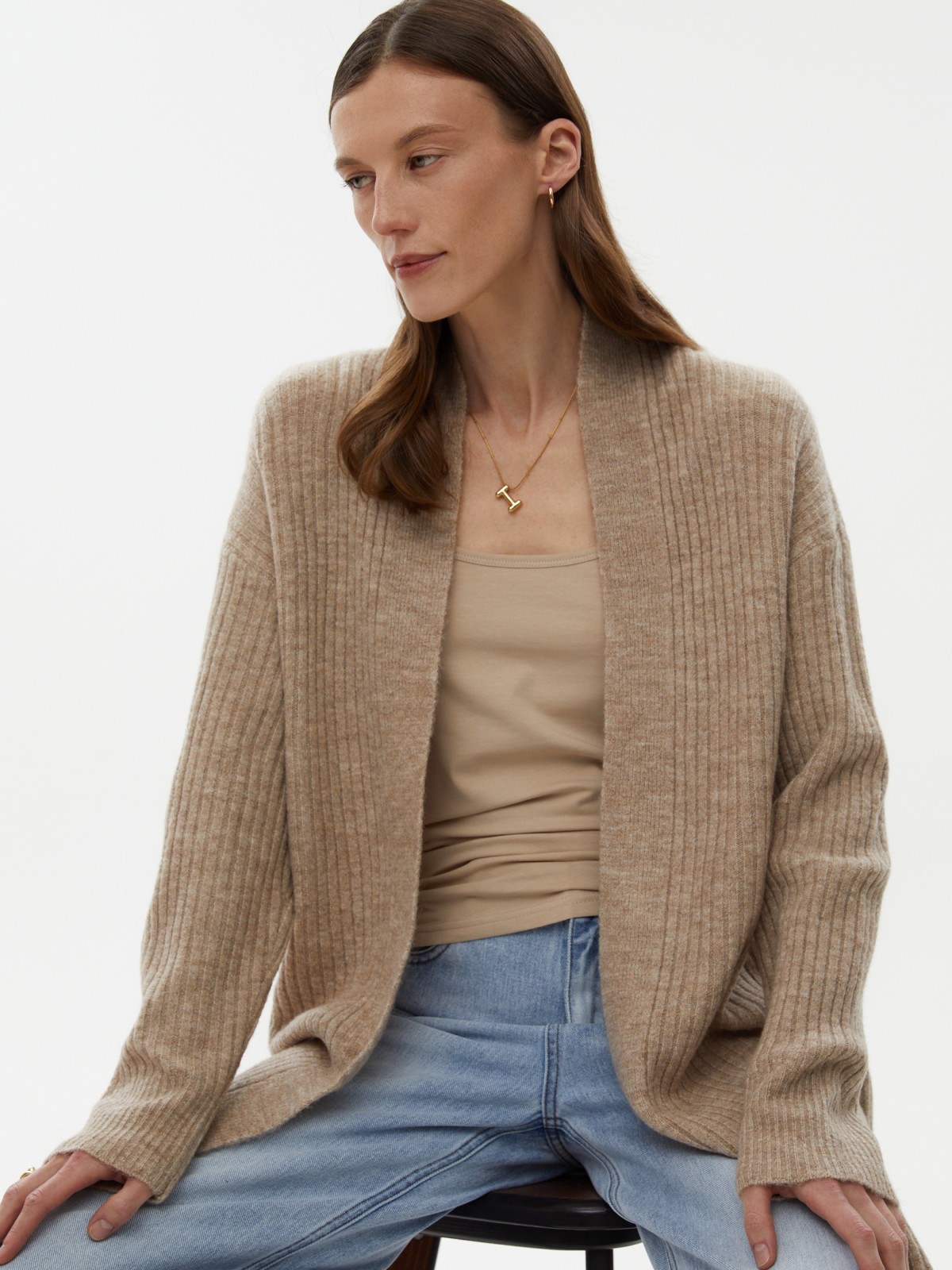 Трикотажный кардиган без застёжки