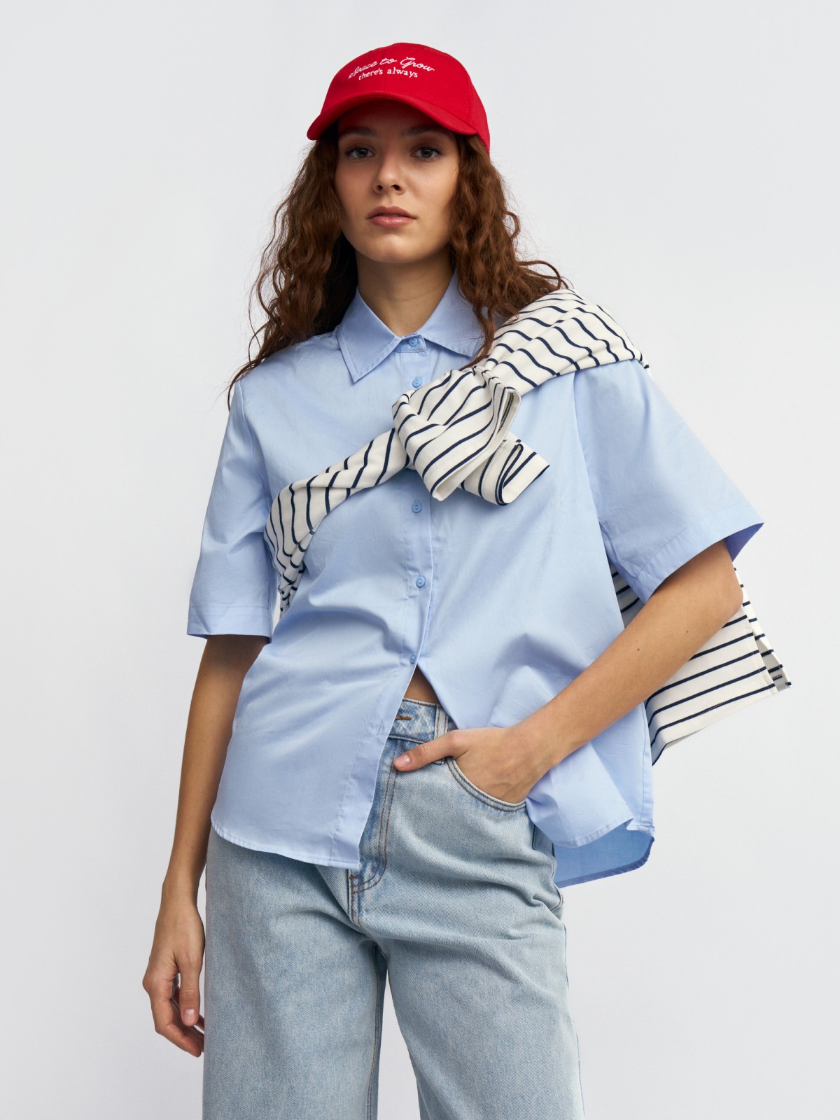 Рубашка из хлопка с коротким рукавом 899₽