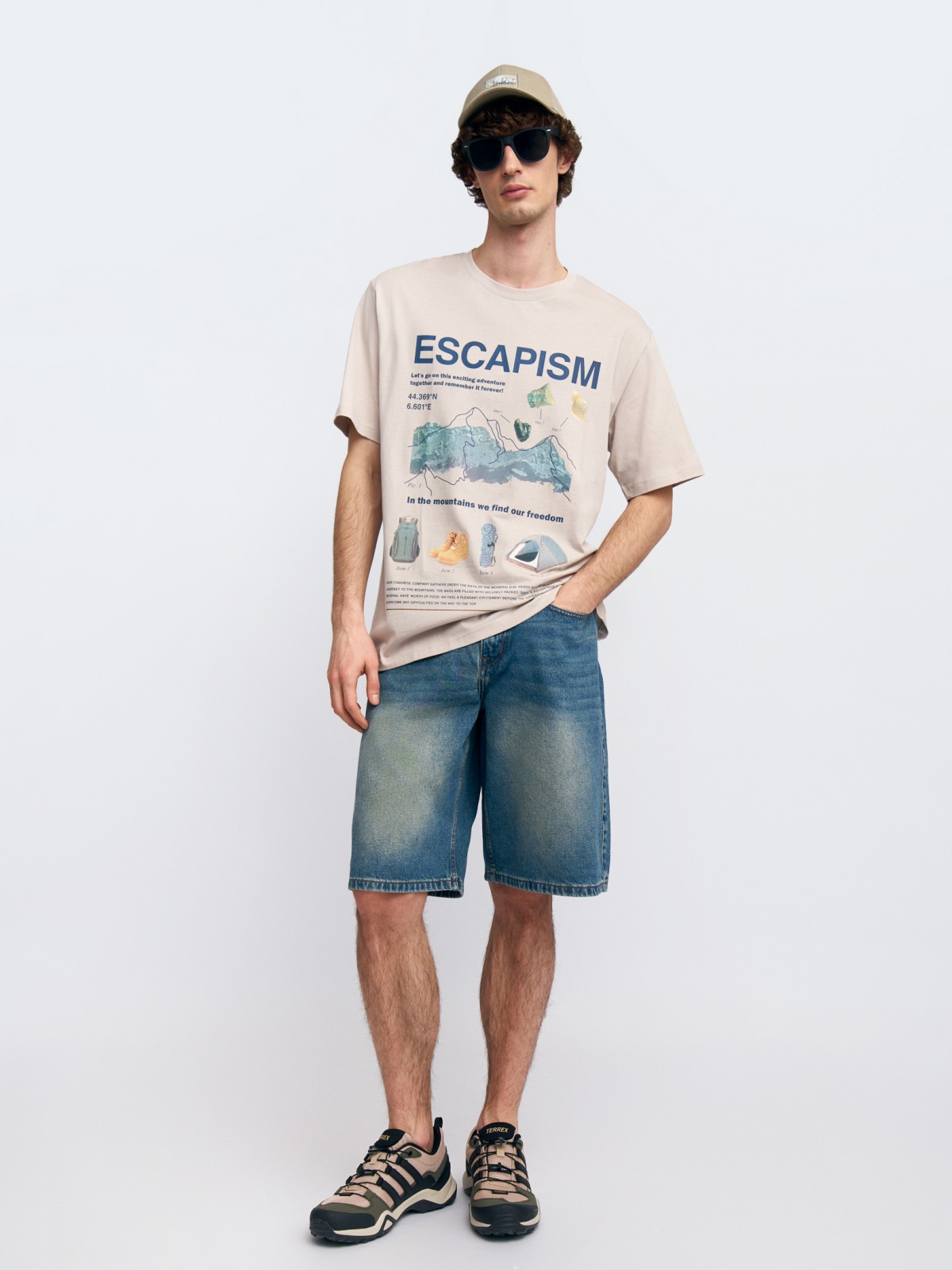 Удлинённые джинсовые шорты Baggy