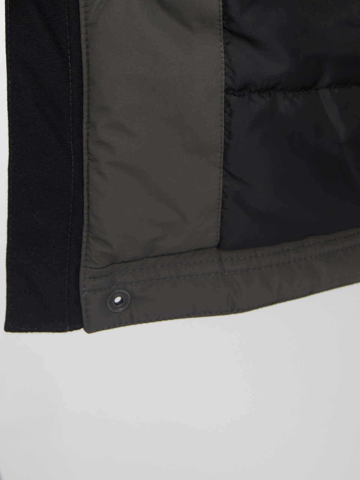 Тёплая куртка удлинённого силуэта с капюшоном на синтепоне zolla 013345102064, цвет хаки, размер L - фото 5