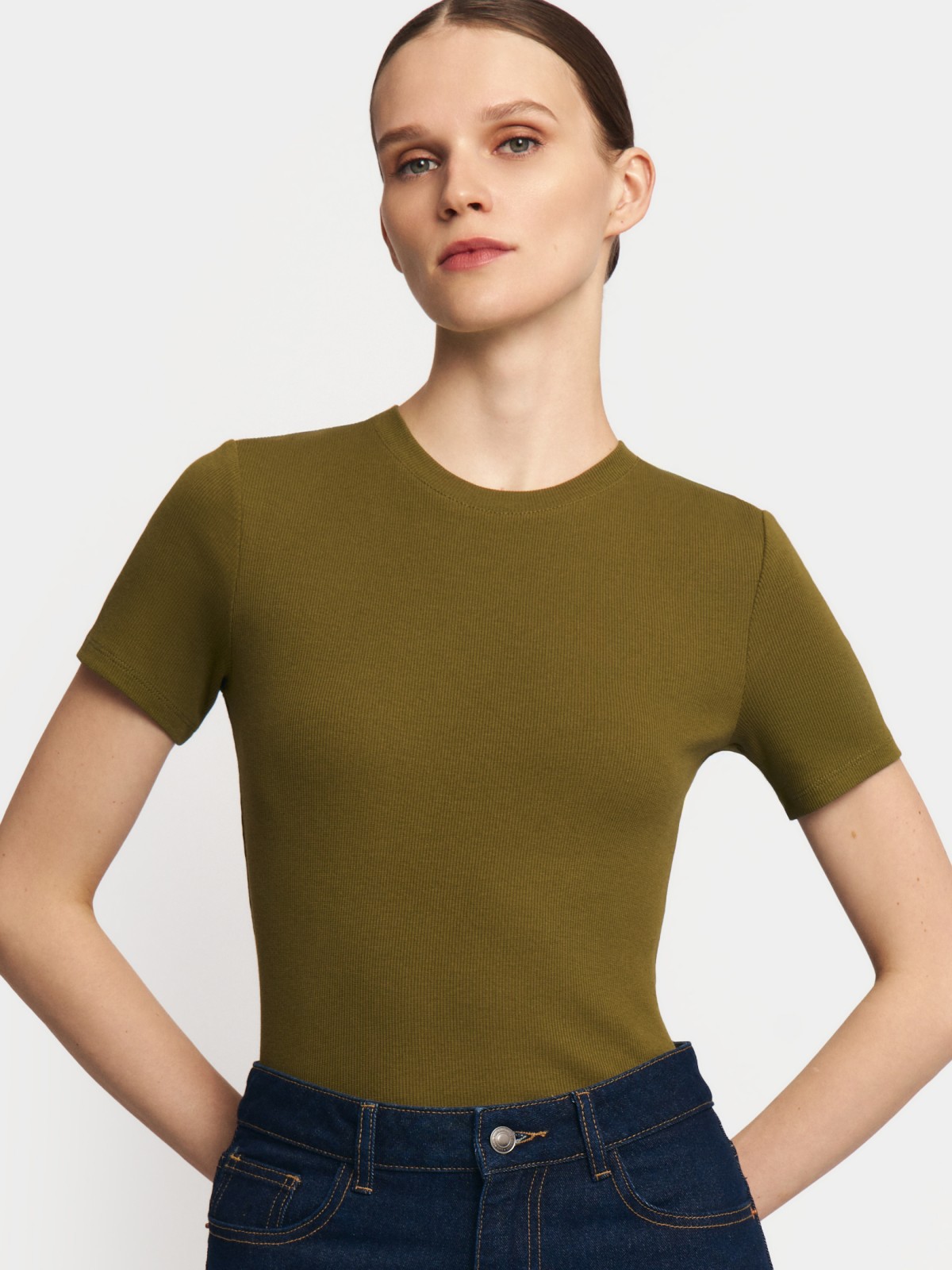 Футболка из хлопка однотонная