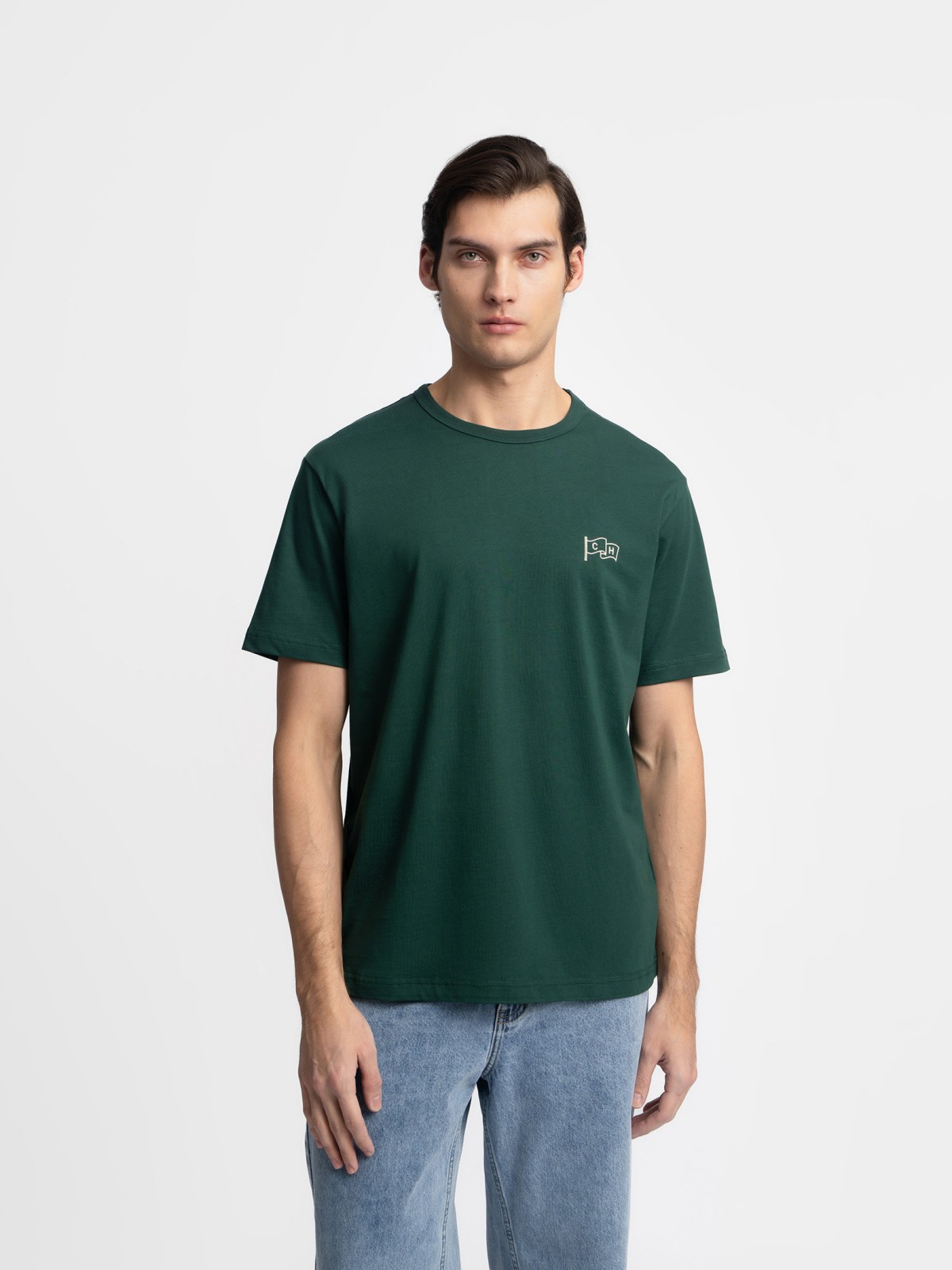 Футболка из хлопка с надписью на спине