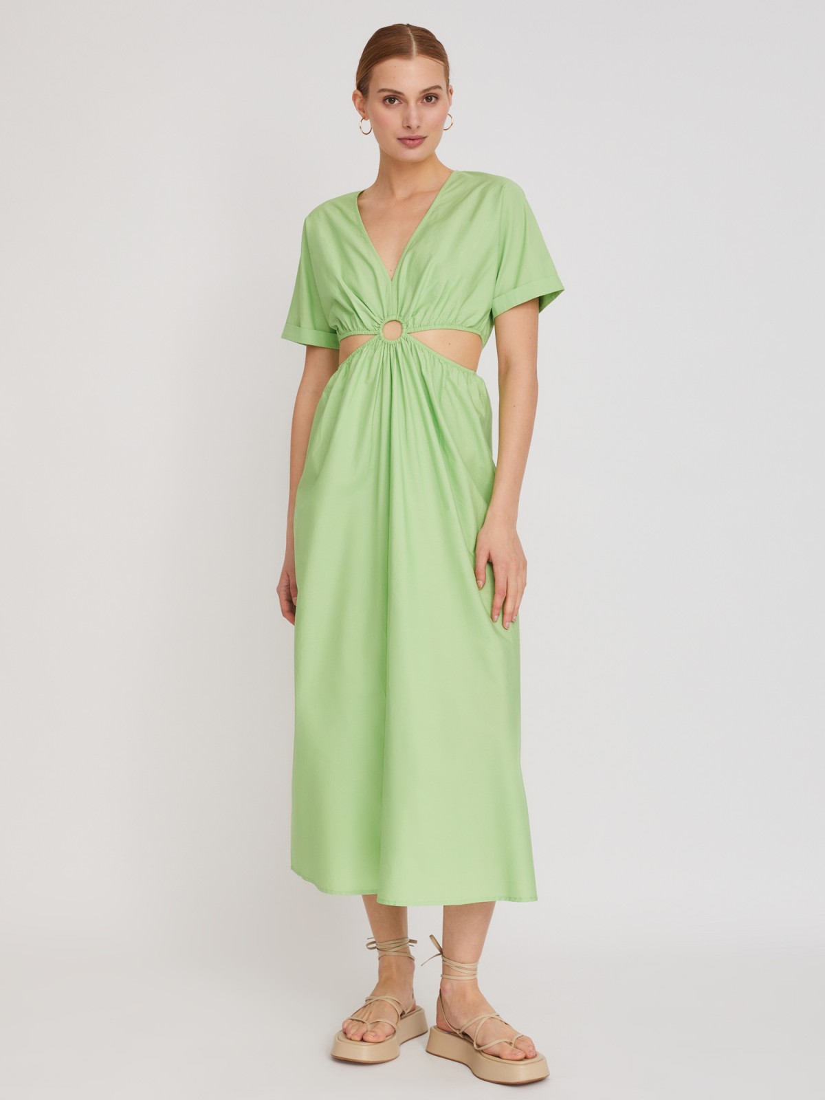 Платье zolla 223248239211, цвет светло-зеленый, размер XS