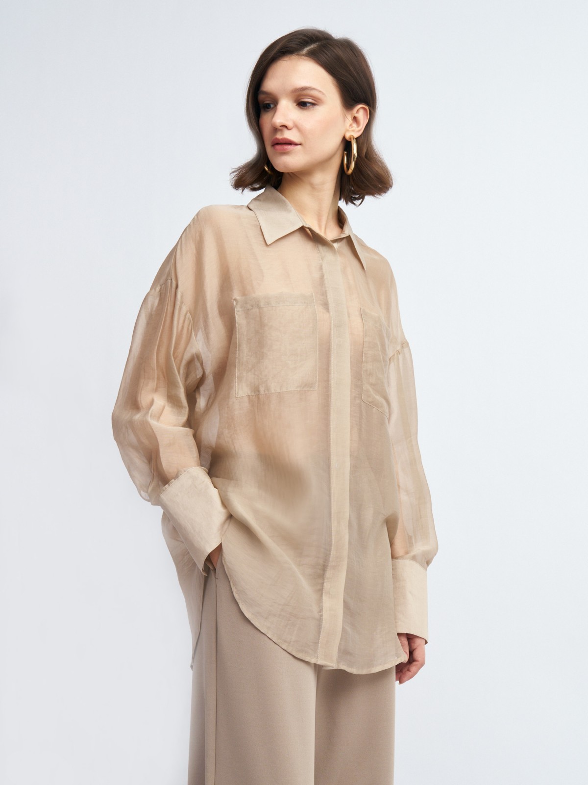 Рубашка оверсайз с нагрудными карманами