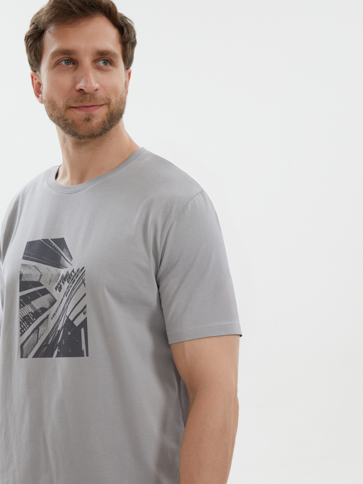 Футболка из хлопка с принтом