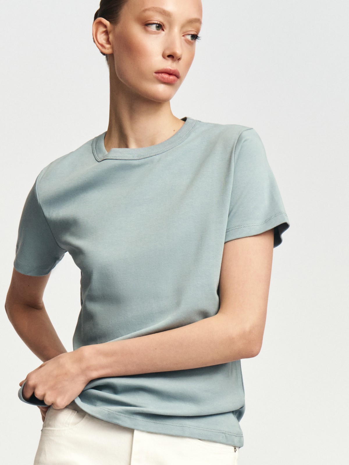 Футболка из хлопка однотонная