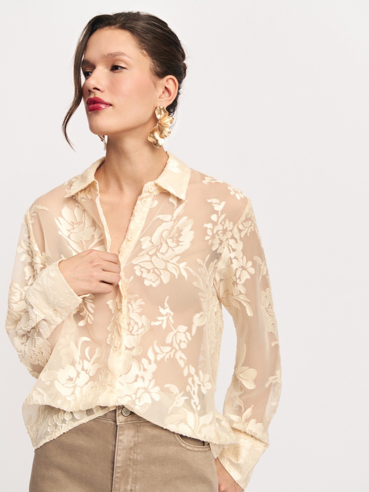 Рубашка с цветочным узором