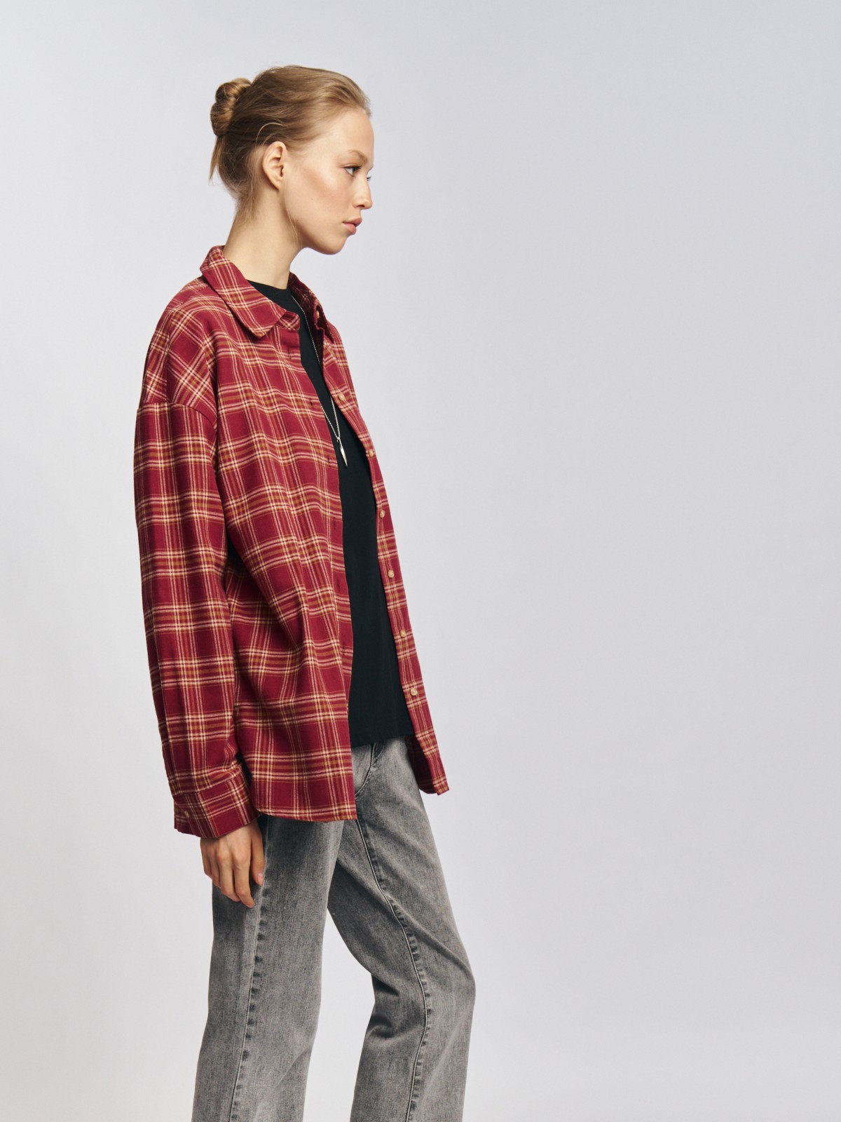 Фланелевая рубашка из хлопка в клетку