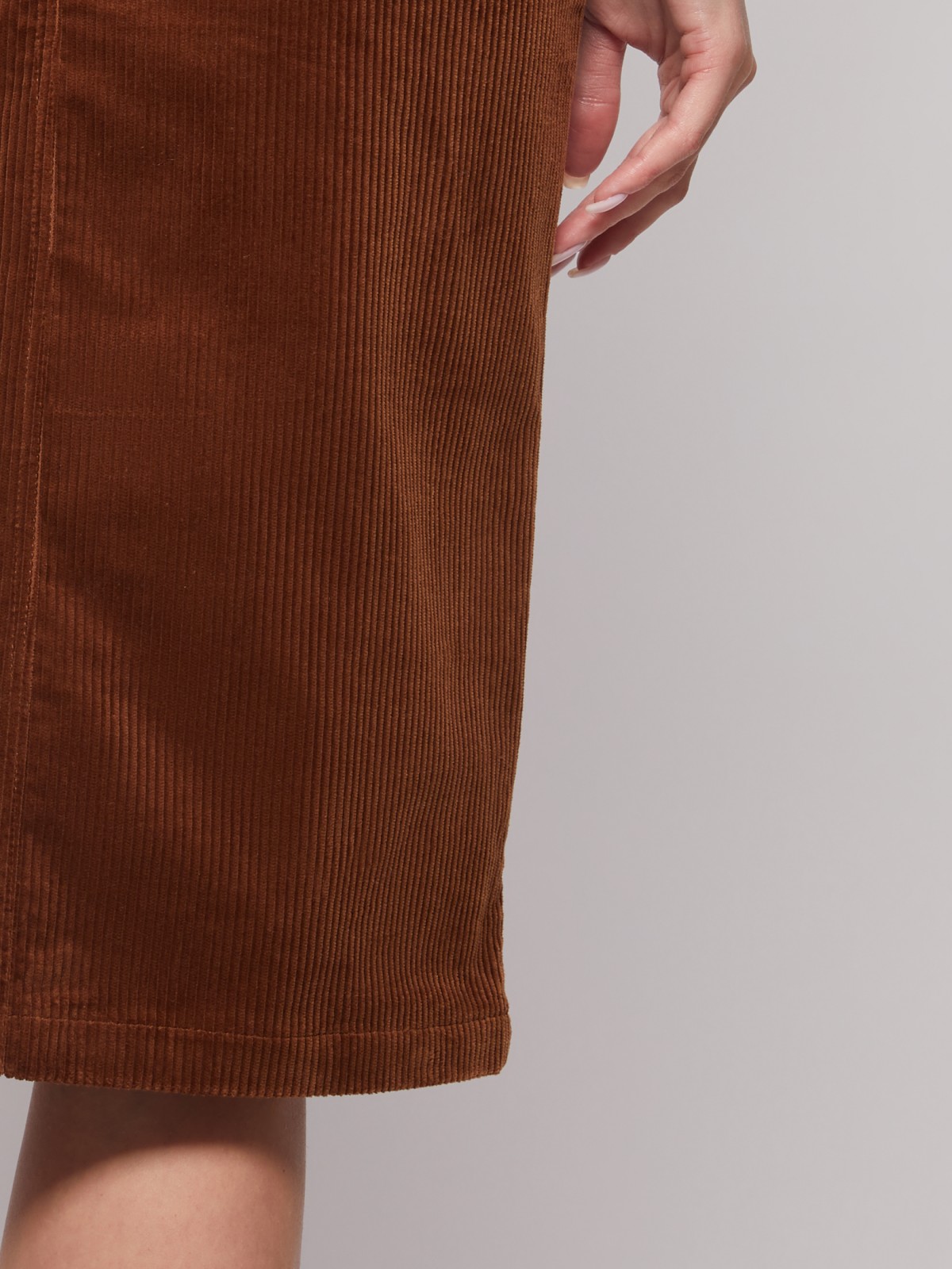Вельветовая юбка-карандаш zolla 021427839021, цвет терракота, размер XS - фото 6