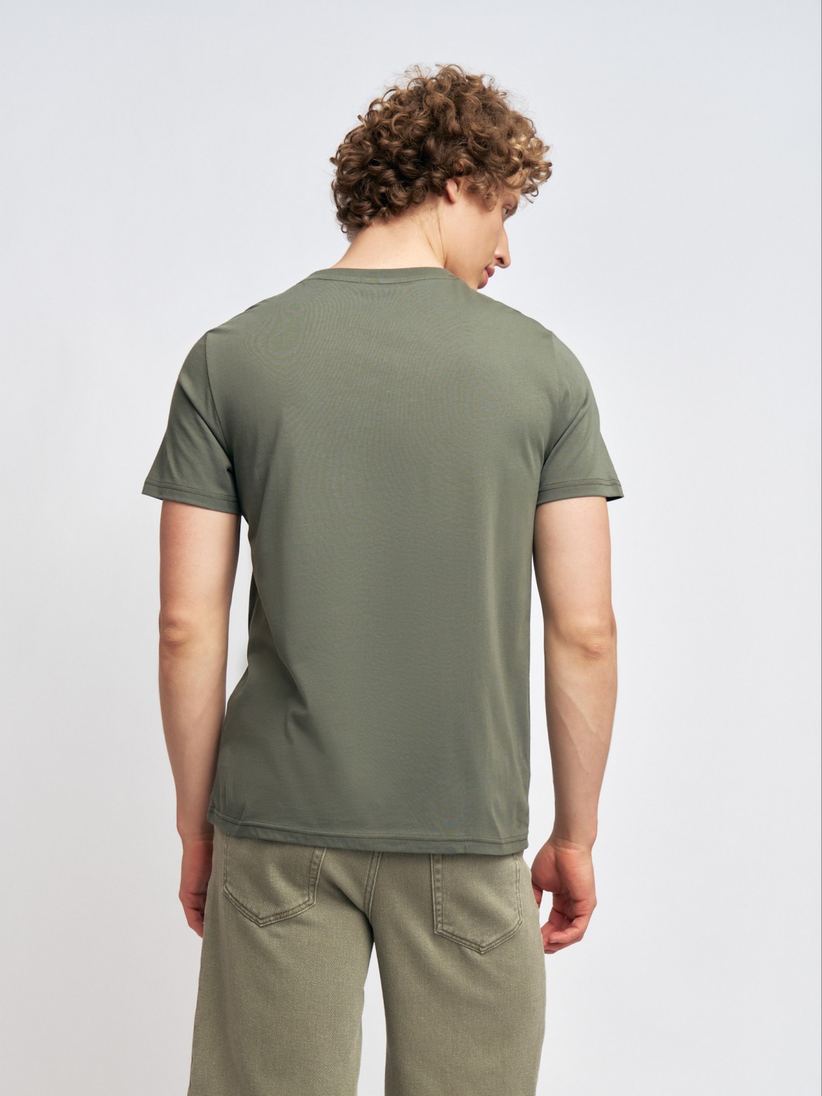 Футболка из хлопка с принтом и надписью