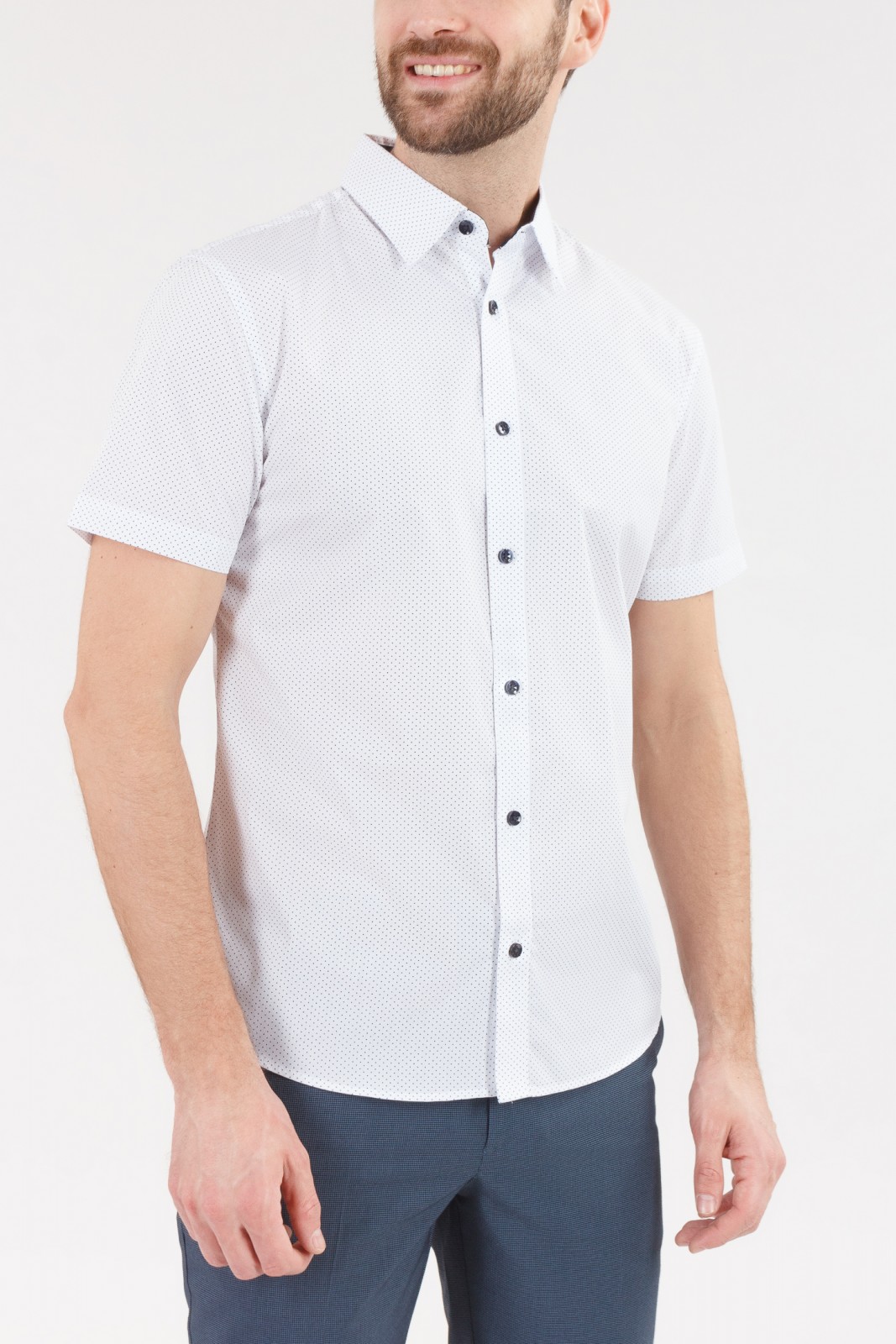 Рубашка с  короткими рукавами zolla 010222259052, цвет белый, размер S