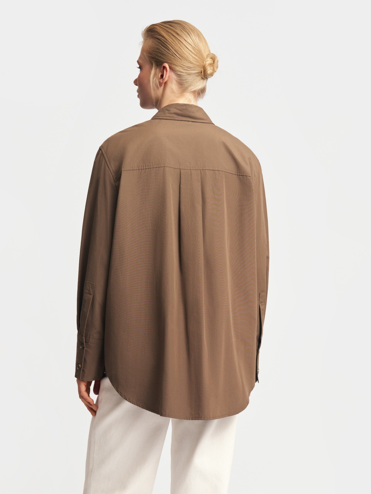 Рубашка прямого фасона с длинным рукавом