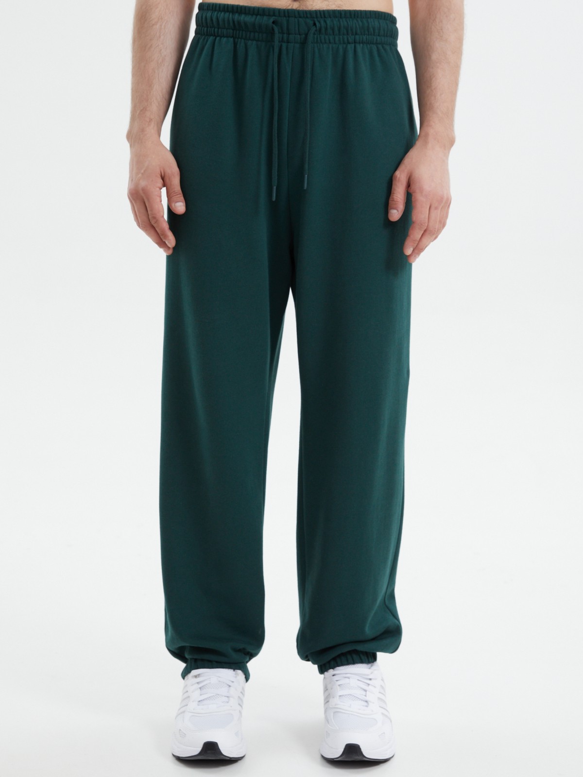 Утеплённые брюки-джоггеры из хлопка с начёсом