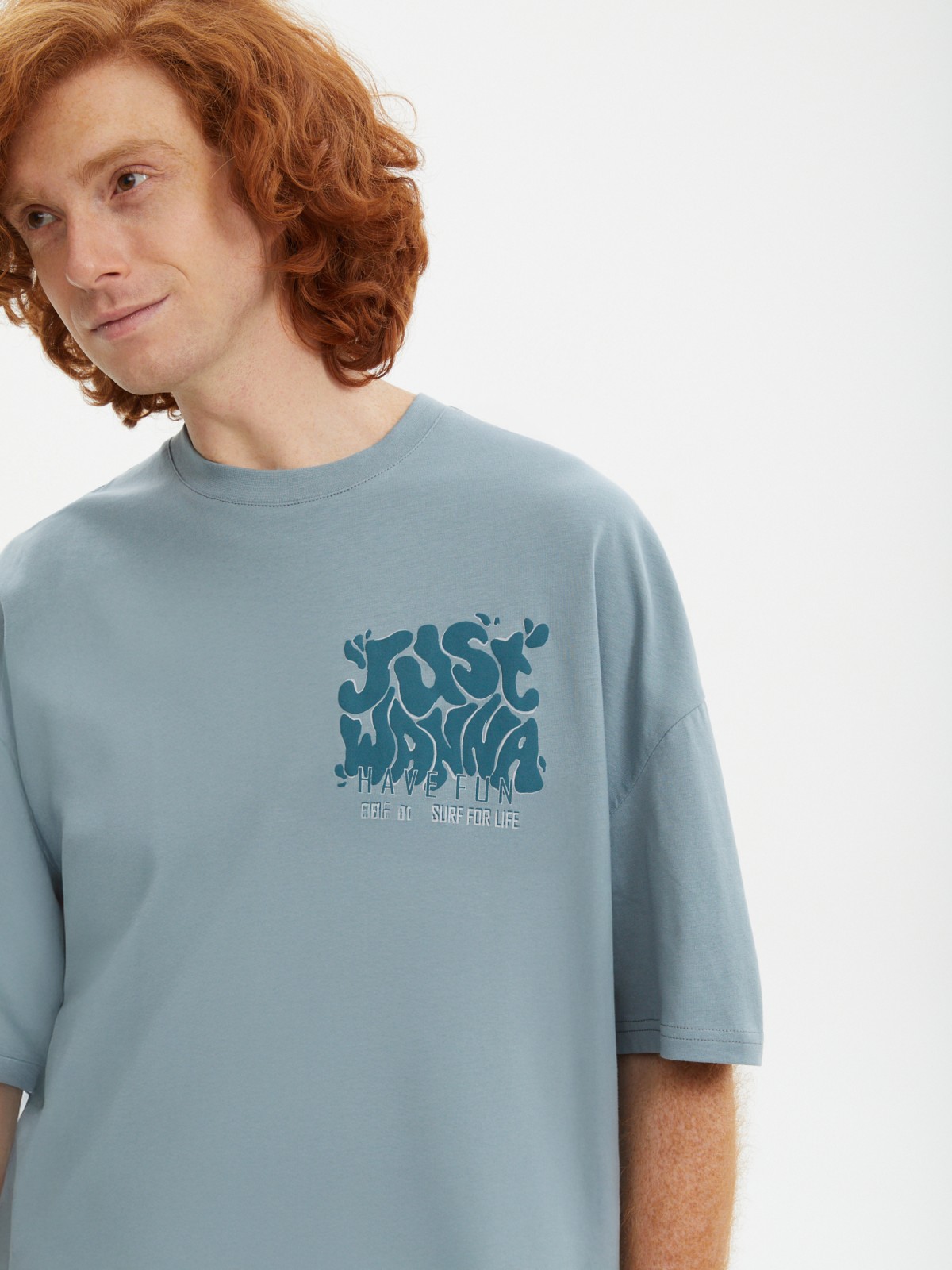 Футболка оверсайз из хлопка с надписью