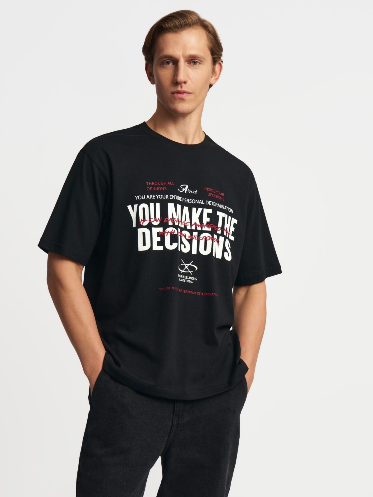 Футболка оверсайз из хлопка с принтом