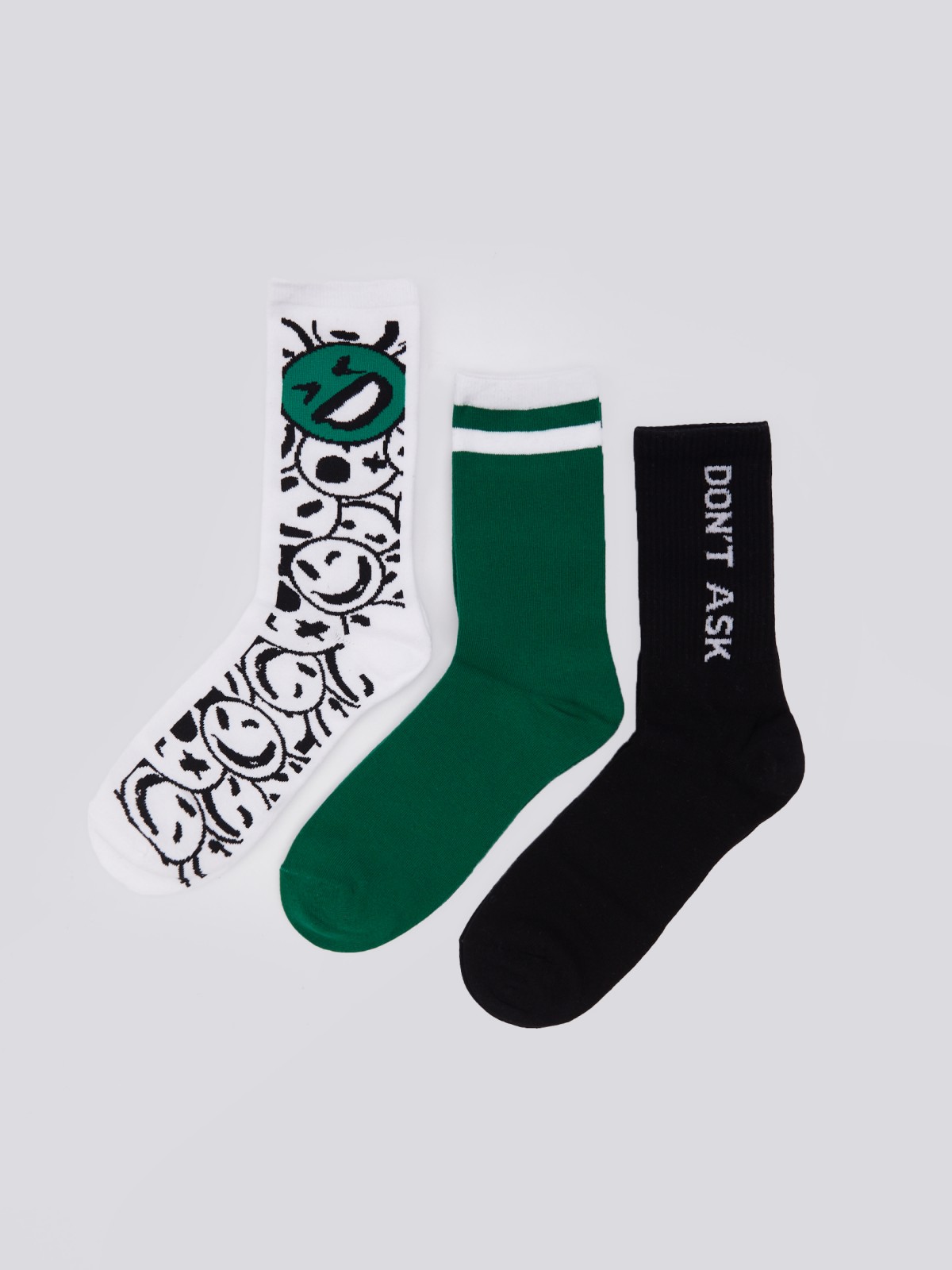 Набор носков (3 пары в комплекте) zolla 01411995P125, цвет зеленый, размер 25-27 - фото 1