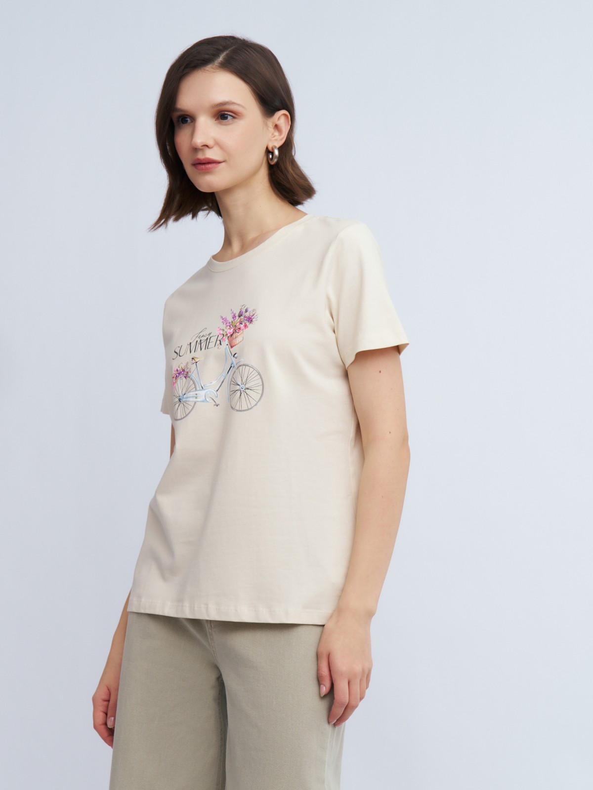 Футболка из хлопка с принтом