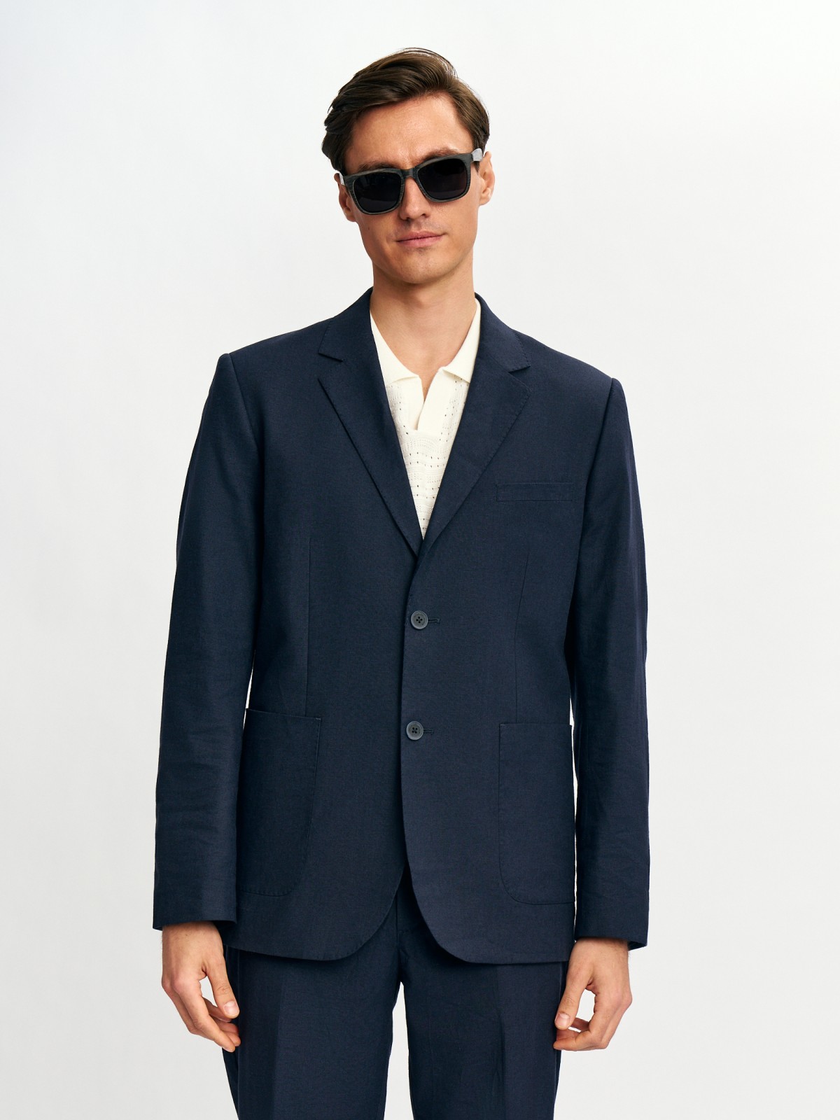 Льняной однобортный пиджак