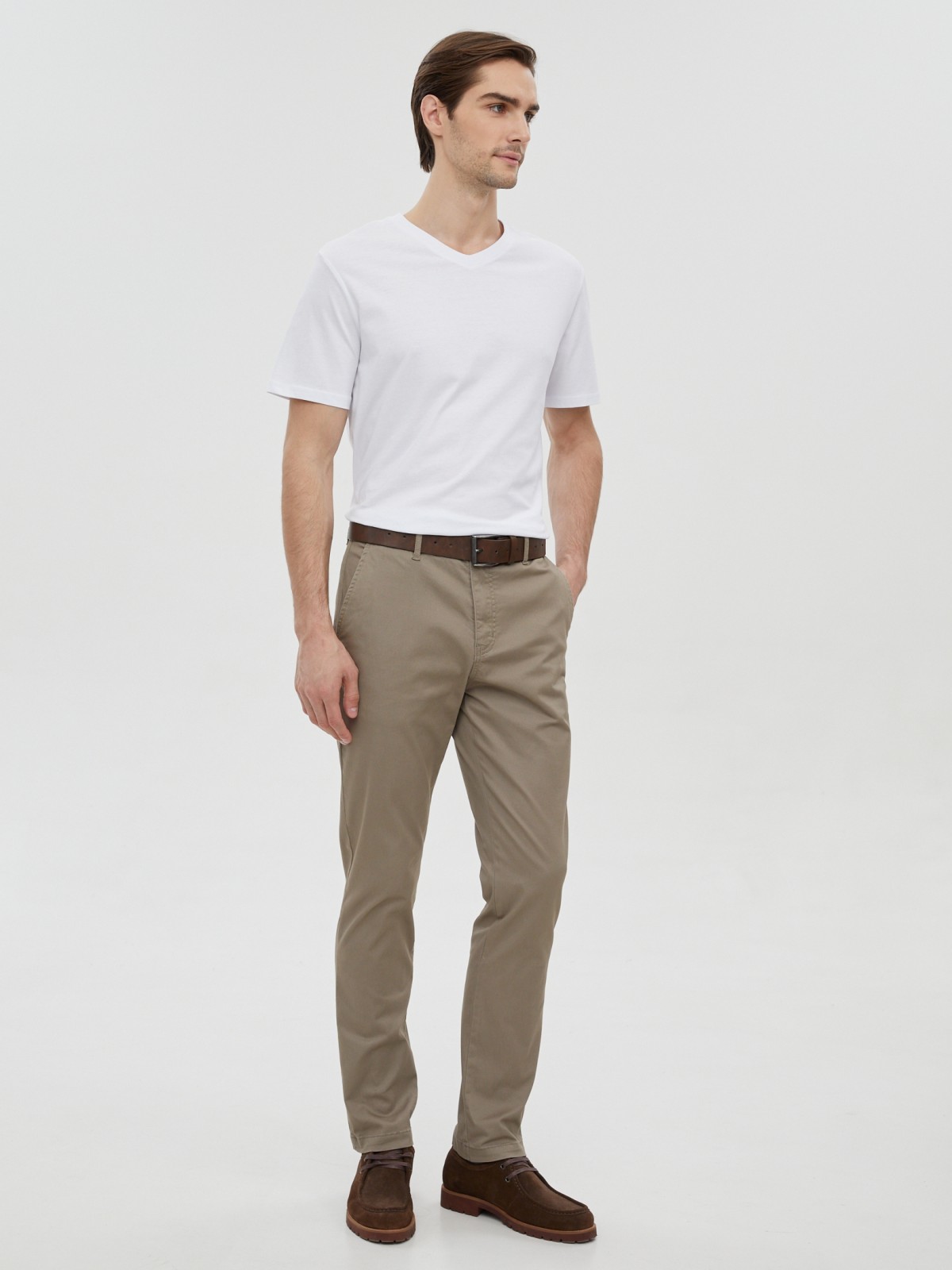 Брюки прямого силуэта из хлопка